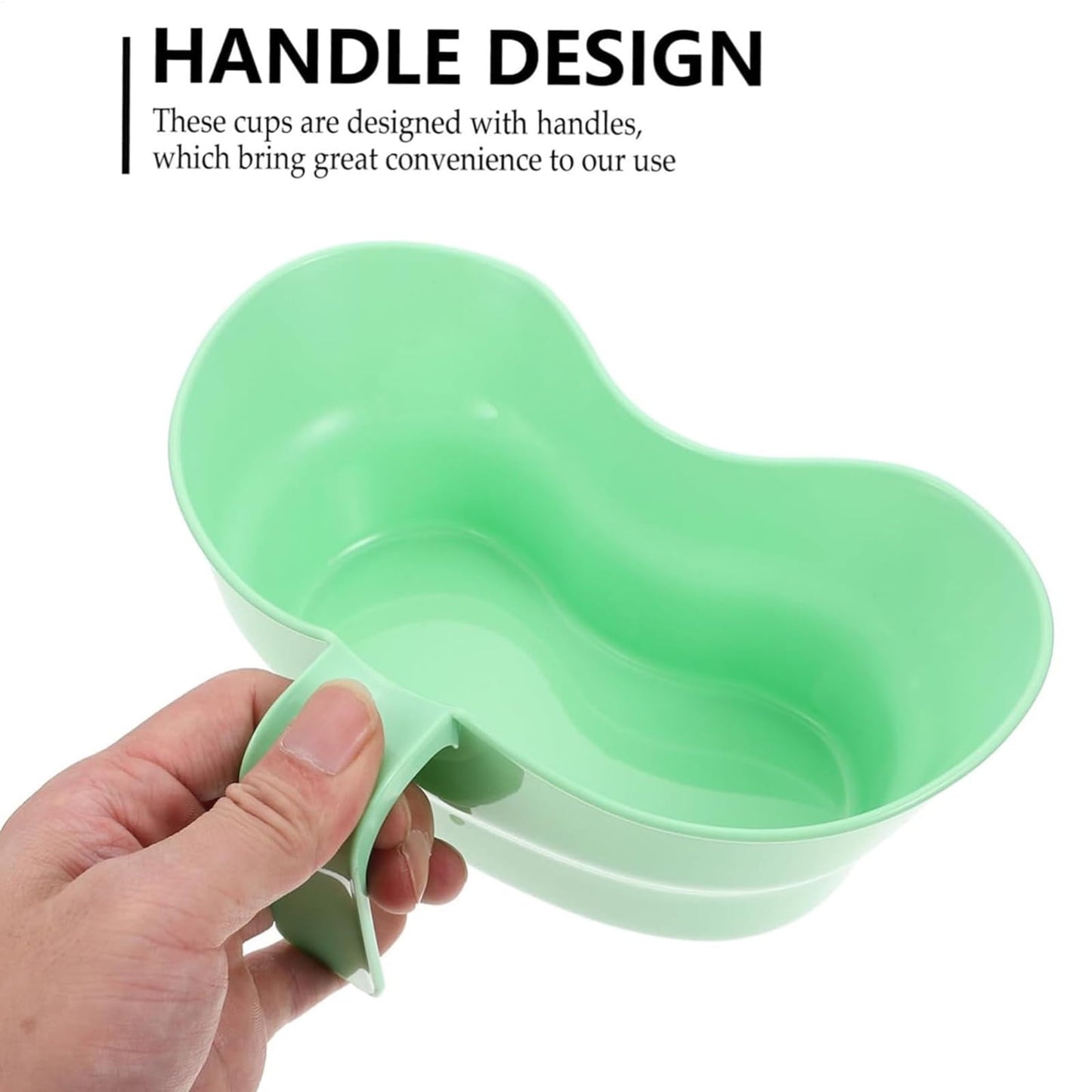 Plastic Basin Emesis Basin, 900ml Spit Cup, Plastic Bowl, Large Opening Puke Bucket with Hanging Handle for Elderly Bedridden Patients and Teeth Cleaning