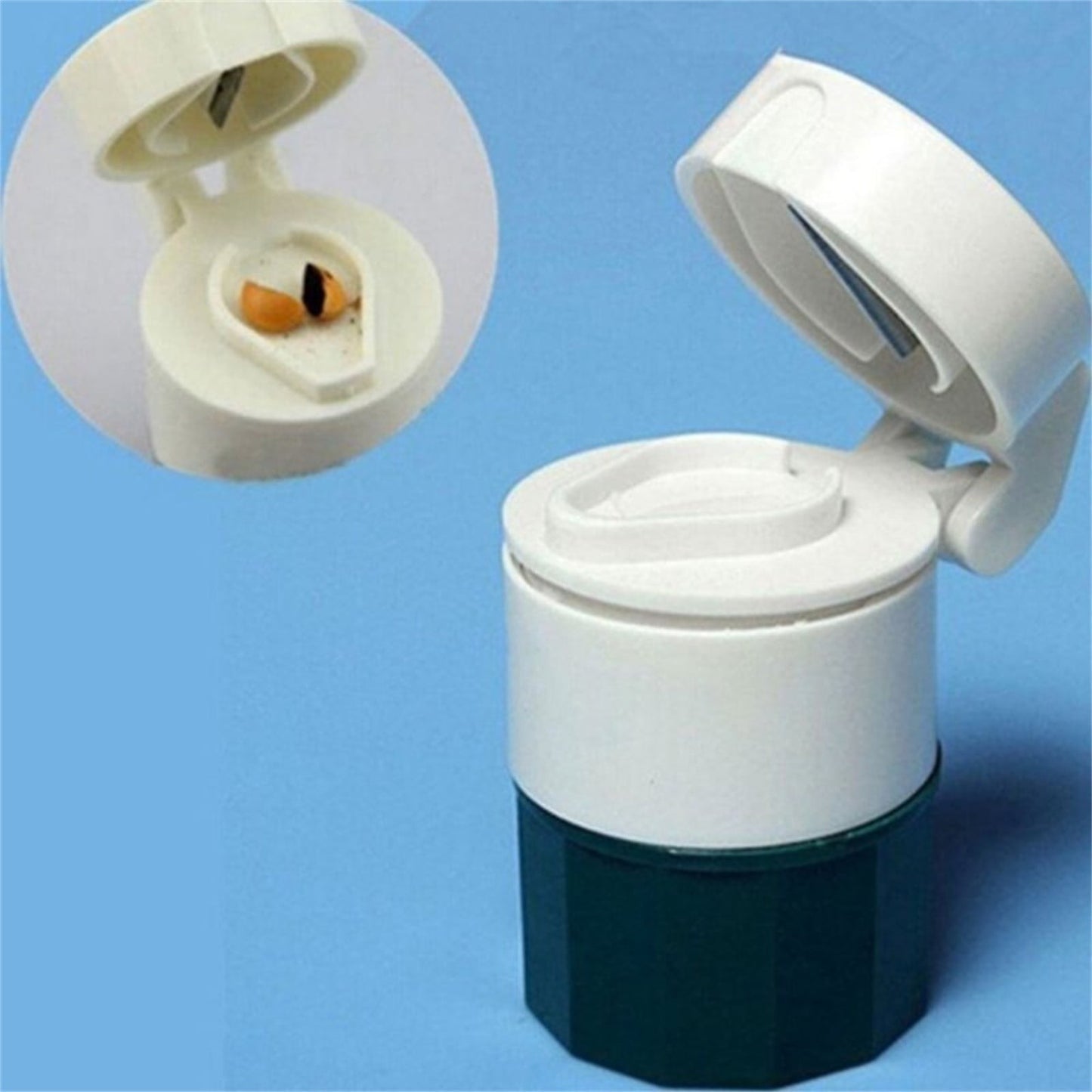 3-in-1 Pill Crusher and Pill Cutter with Storage Compartment for Tablets, Pill Grinder Fine Powder, Pill Cutter Splitter for Small or Large Pills, 1.57x2.36 1.57" x 2.36" Green