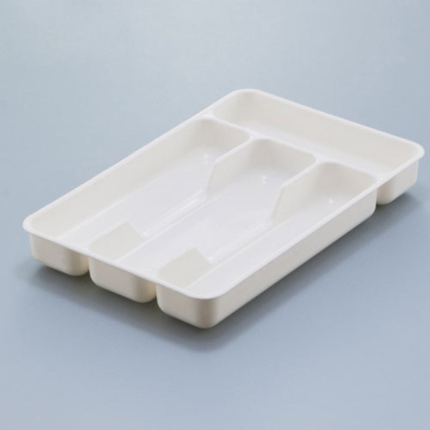 Small Silverware Tray, Heavy Duty Plastic Cutlery Tray, Durable Small Silverware Organizer, Keeps forks and spoons perfectly stacked, 1 Pack, 10.7x6.9 10.7" x 6.9" White