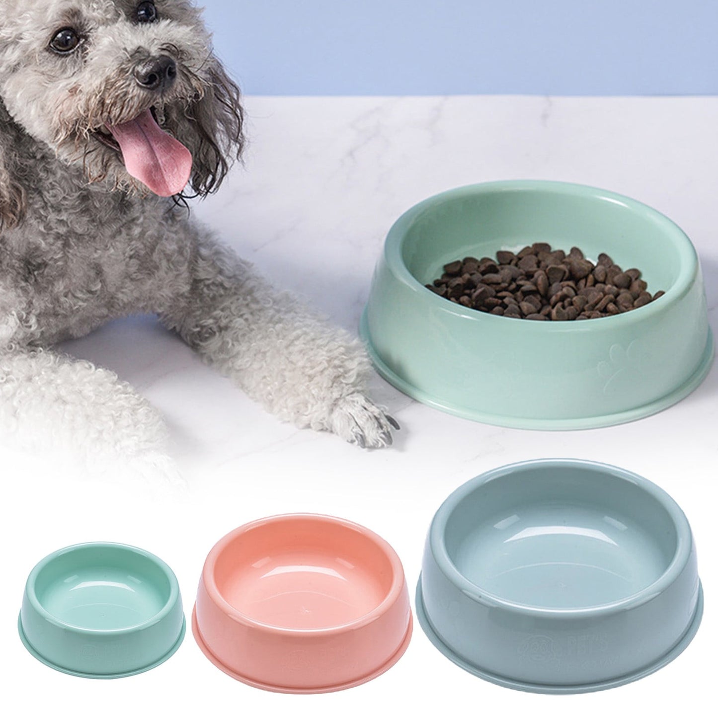 Plastic Dog Bowl,Non Slip Candy Color Plastic Pet Food Bowl,Shallow Cat Food Dish ,Reusable Pet Food And Water Bowl,Puppy Cat Animal Feeding Bowls ,Pet Food Container Storage Easy To Clean,Pink 5.19" x 1.97" x 5.12" Green