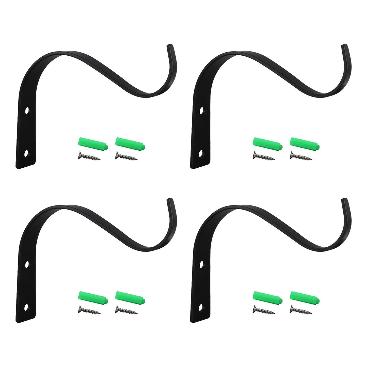 4.5 Inch Plant Hanger,Sturdy Hanging Plant Bracket Hooks Outdoor,Plant Hangers,Plant Hanger Bracket,Bird Feeder Hanger for Bird Feeders, Planters, Lanterns, Wind Chimes Indoor Outdoor,(Black,1 PCS) 2 PCS White