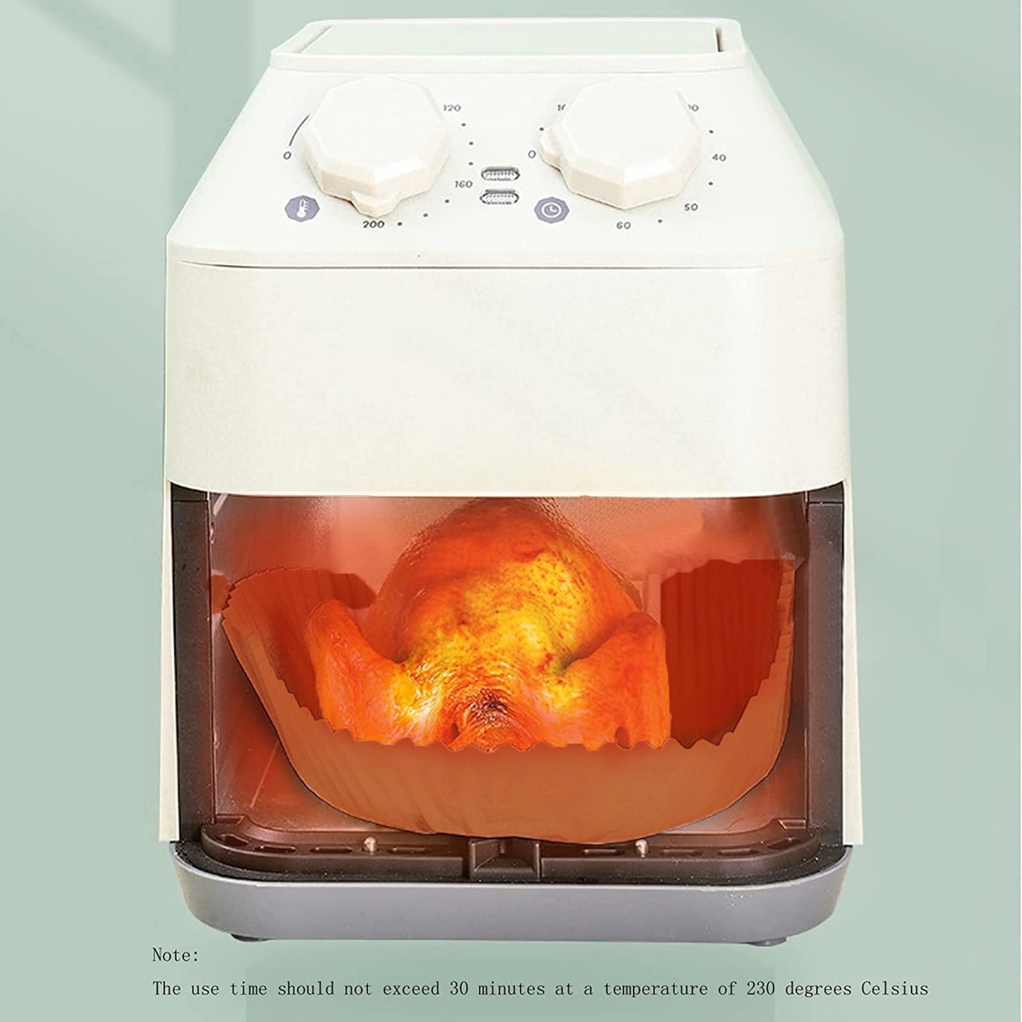 10/30/50/100 Pcs Air Fryer Disposable Paper Liners,8In Unbleached Square Parchment Paper Non-Stick Airfryer Basket Liners For Steamer Microwave Oven, Deep Fryer Parts & Accessories,(A,10PCS) 50PCS A