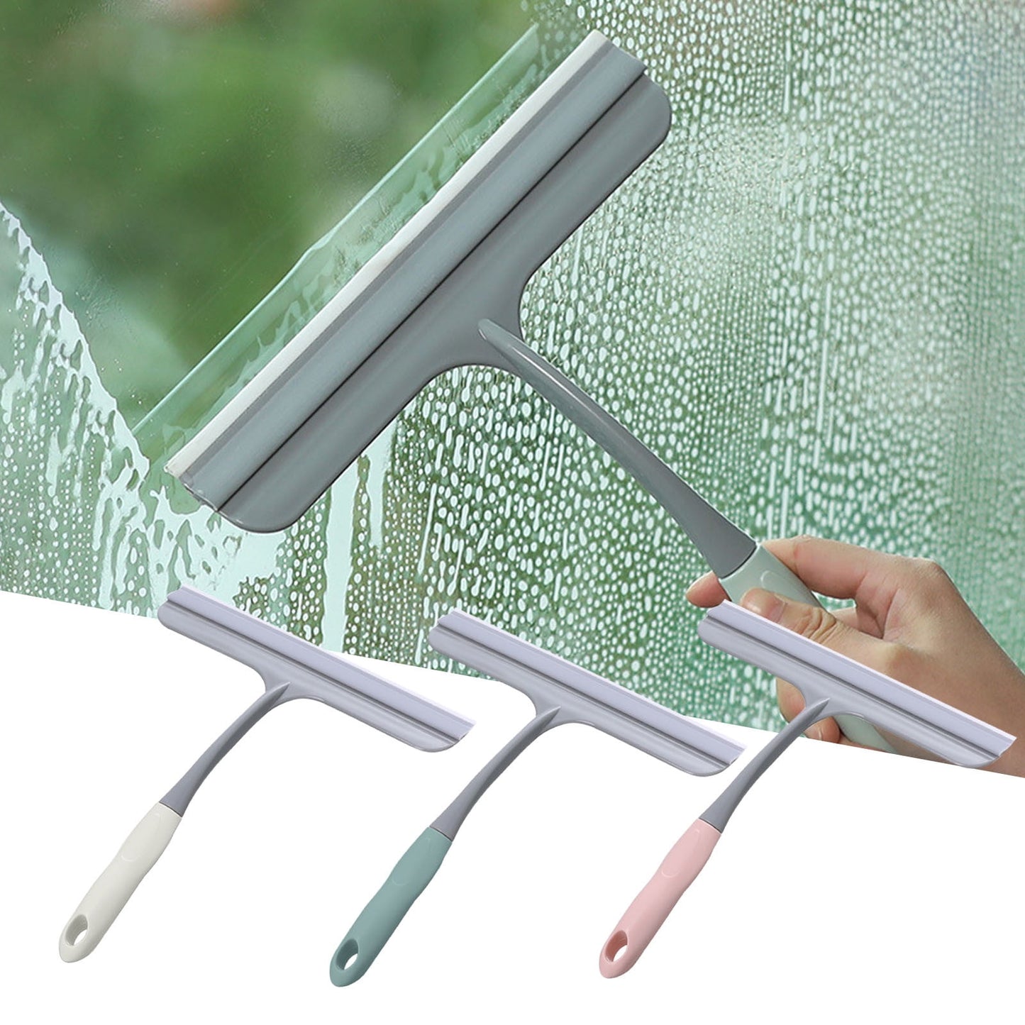 Window Cleaning Squeegee,Shower Squeegee for Shower Glass Doors,Car Window Windshield Mirror Tile Cleaner Cleaning Wiper Squeegees Tool with Hook,Window Cleaning Shower Glass Squeegees(Z3-White) Z3-Pink