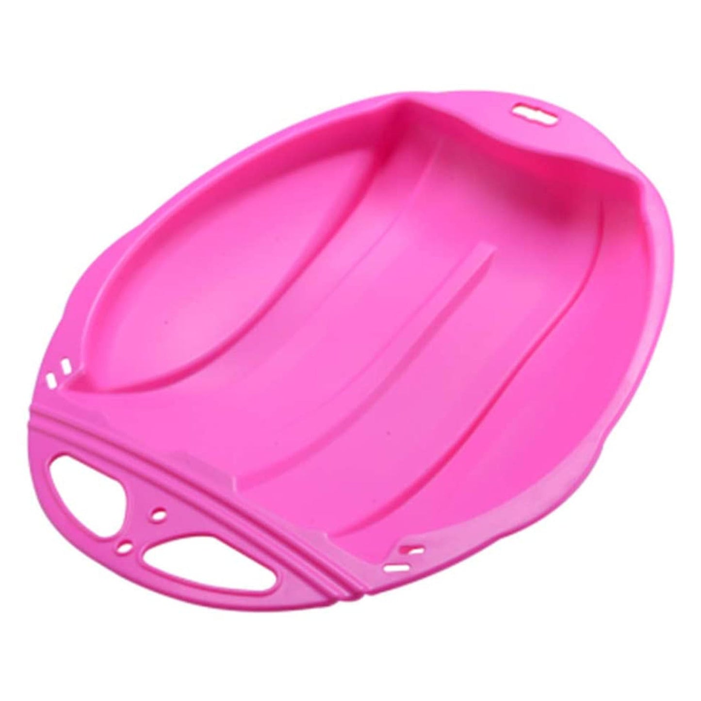 Round Snow Sled Disc for niñas & Adults, Durable PP Plastic Sand Slider & Winter Ski Pad, Non-Slip Design with Deep Seat for Safe Snow, Grass, and Sand Adventures, Supports Up to 100kg Pink