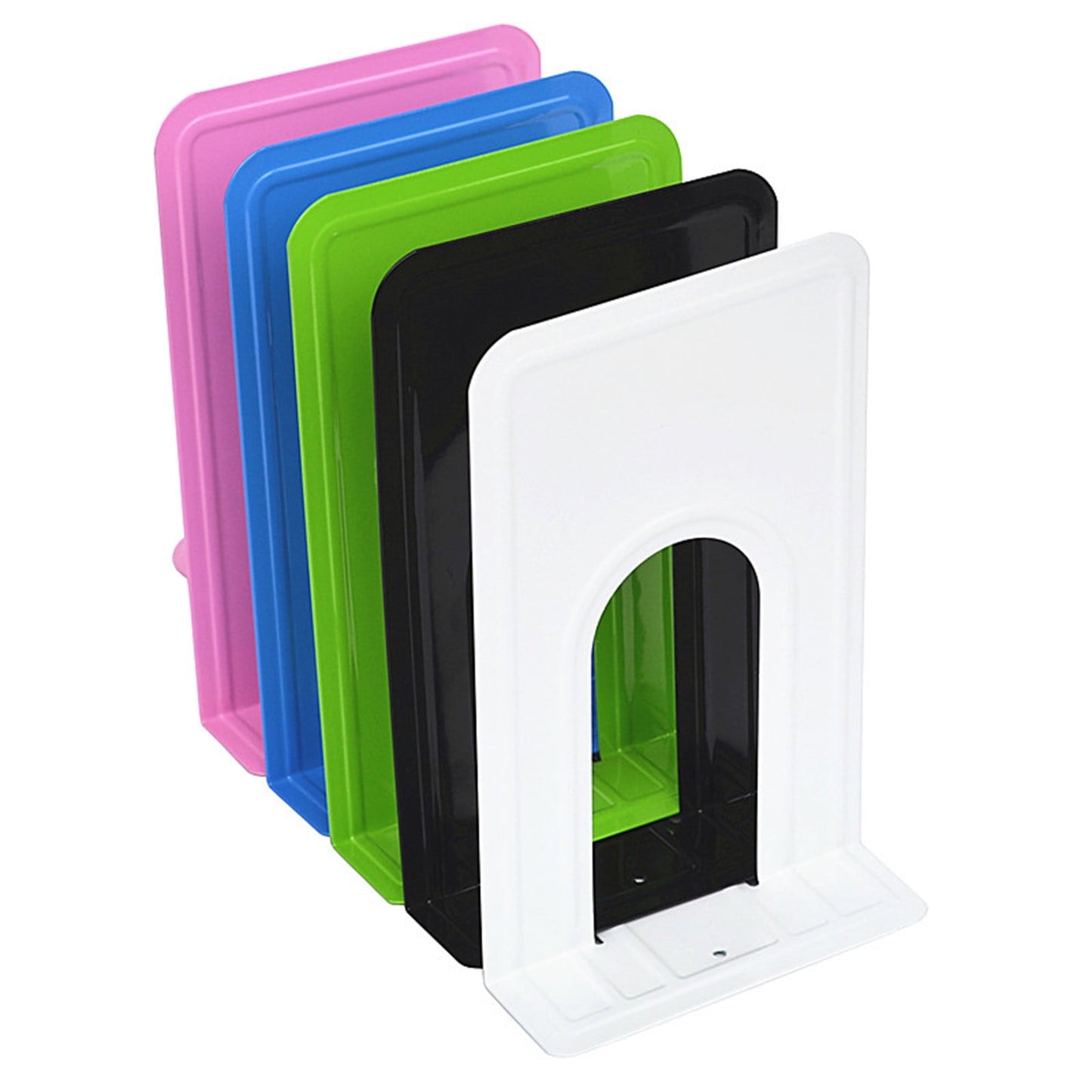 Metal Book Ends for Shelves, Heavy Duty Bookends for Office Home Kitchen Decorative, Nonskid Book Ends to Hold Heavy Books, 1 Pairs/2 Pcs, 5.71x4.92x6.61 5.71" x 4.92" x 6.61" black/1 Pair