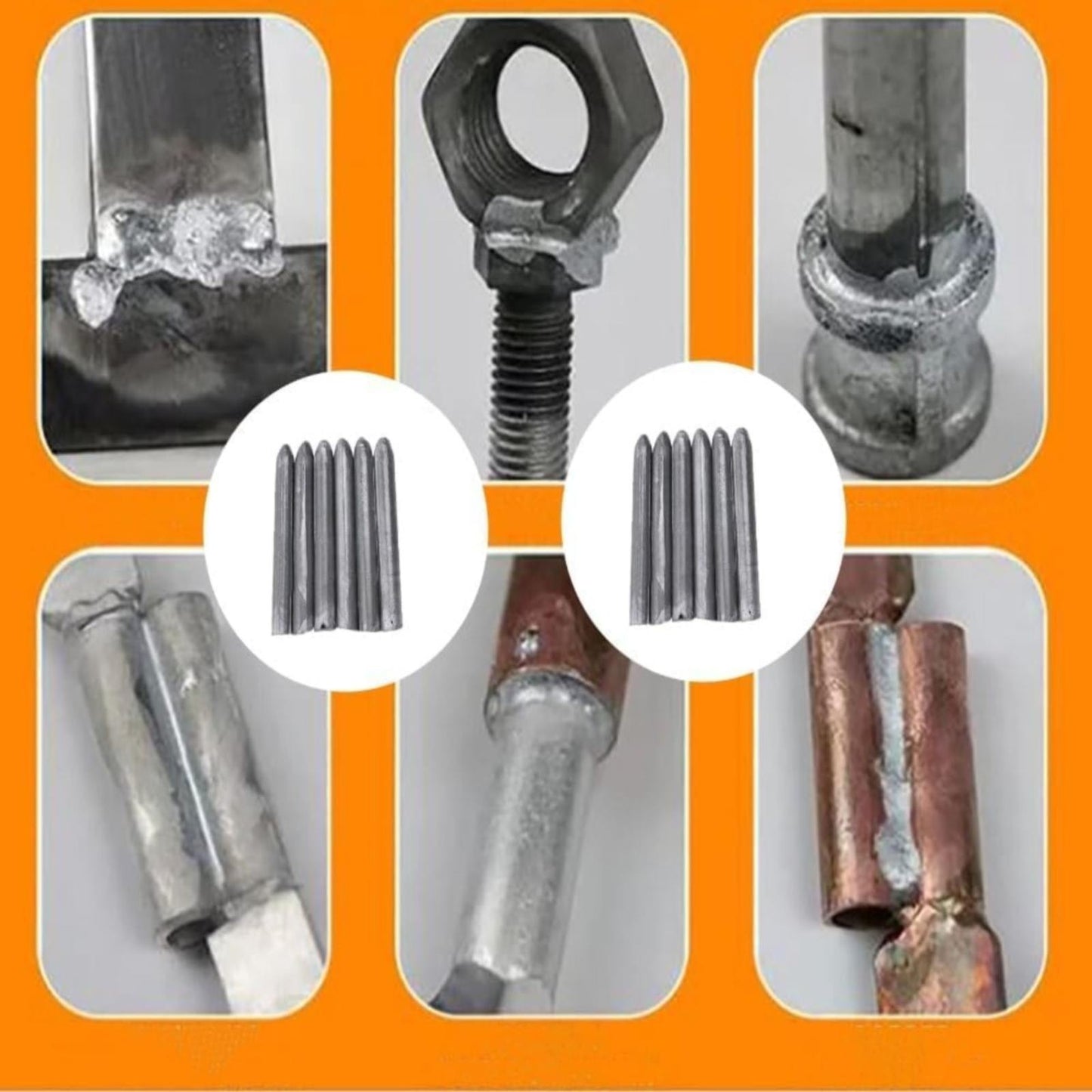 Low Temperature Universal Welding Rods, Metal Welding Arc Equipment, Easy Melt Aluminum Rods, Arc Welding Equipment Welding Equipment and Accessories, 9 Pcs, 3.07 Inches 3.07" Silver*9