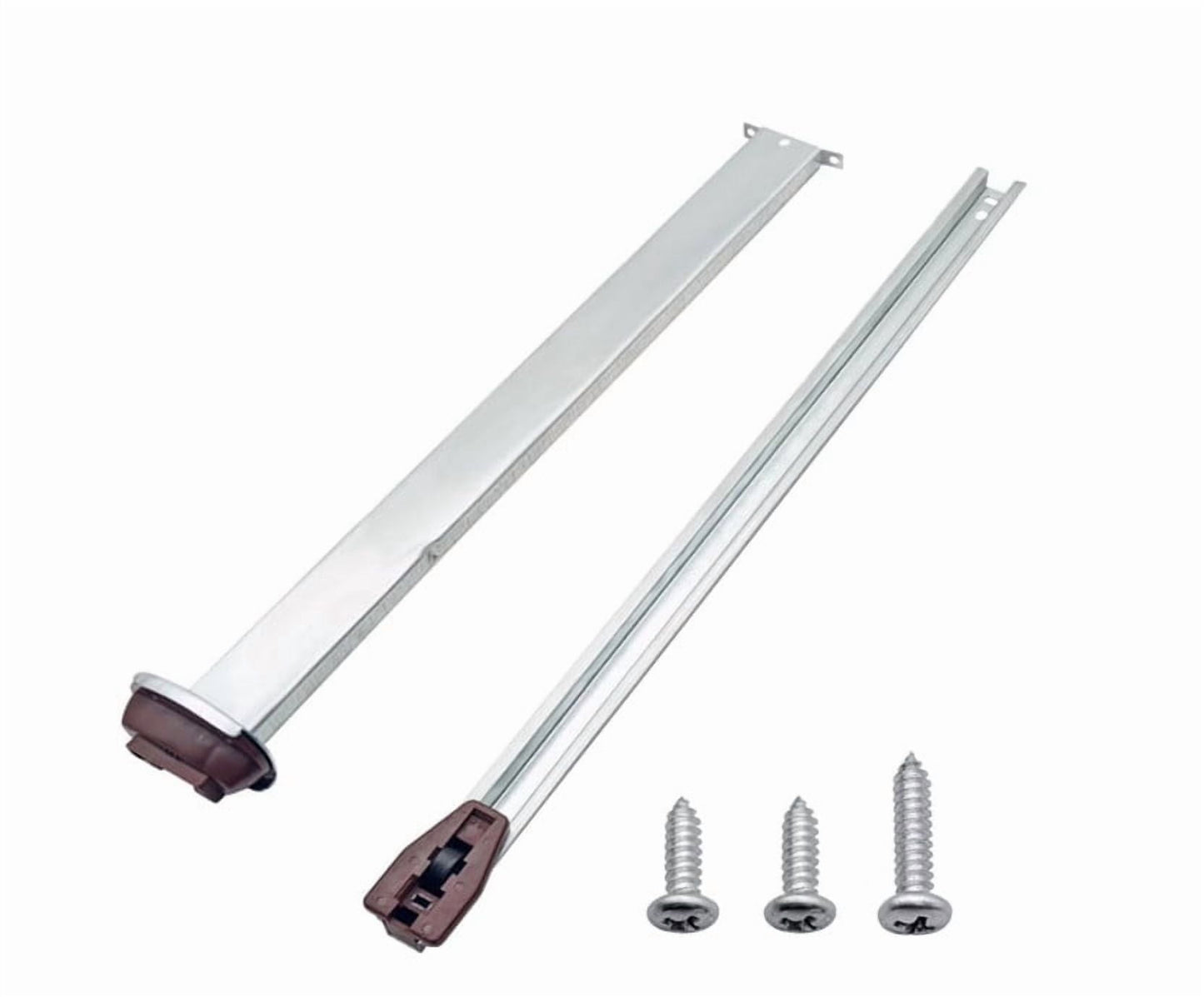 Drawer Metal Slides,Drawer Slides Center Track for Rails Kit,15 Inch Drawer Metal Slides with Stop and Roller,Replacement for Dresser Nightstand Wardrobe Cabinet Drawer Tracks and Rails Kits(Silver) Silver