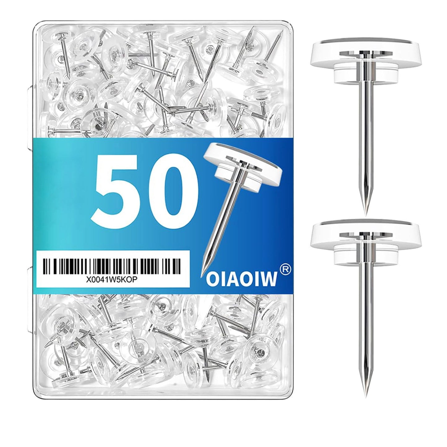 100 Pcs Push Pins Tacks, Thumb Tacks for Wall, Clear Plastic Head, Steel Point, Decorative Push Pins, Standard Thumb Tacks for Bulletin Board, Corkboard, Map, Calendar, Photo, Home, Office(Clear) Clear(150PC)