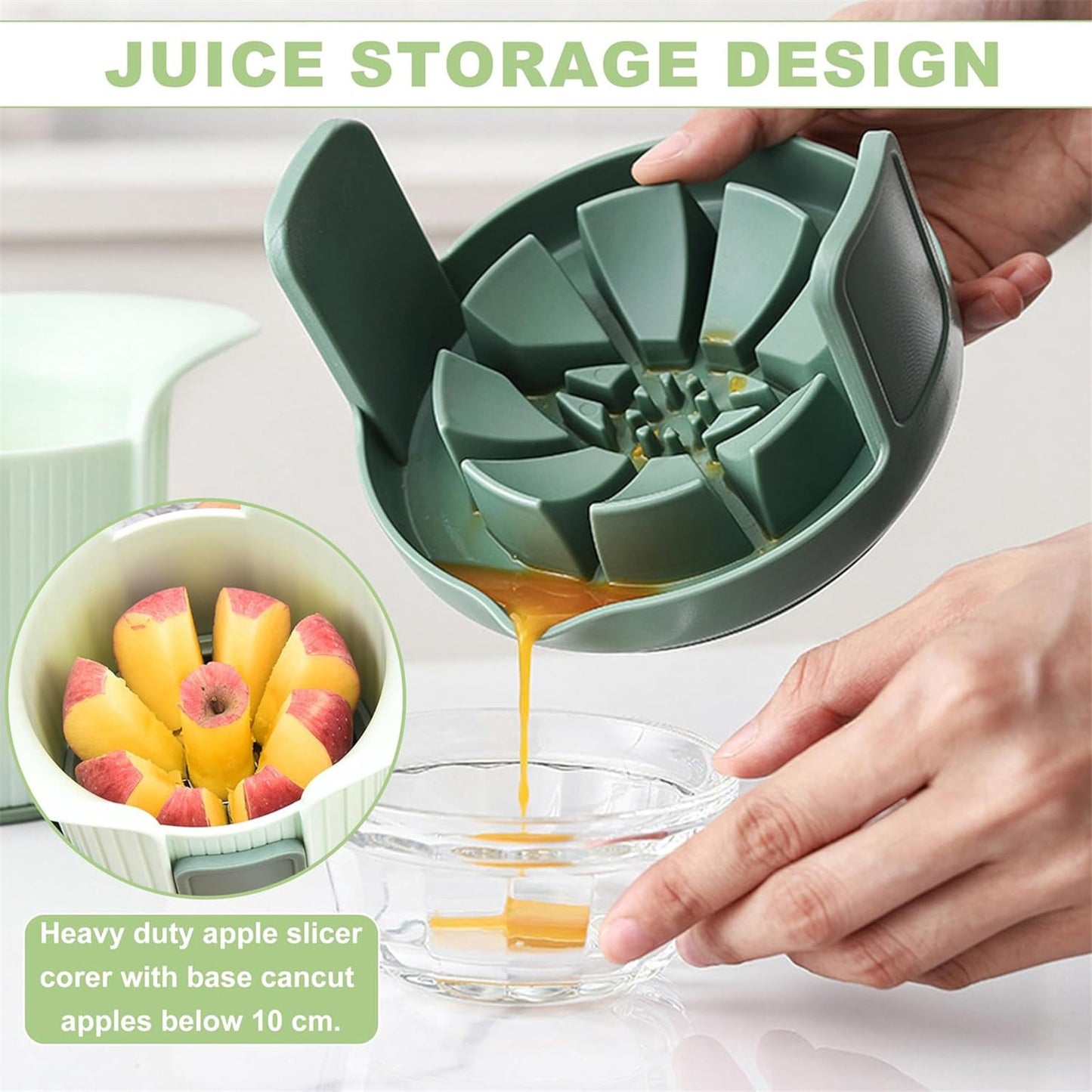 Apple Slicer, Heavy Duty Apple Corer and Slicer with Comfort Handles, 8-Slice Large Apple Slicer, with 1 Pcs Tomato & Fruit Cutting Blades, 1 Set Multisize Silver2