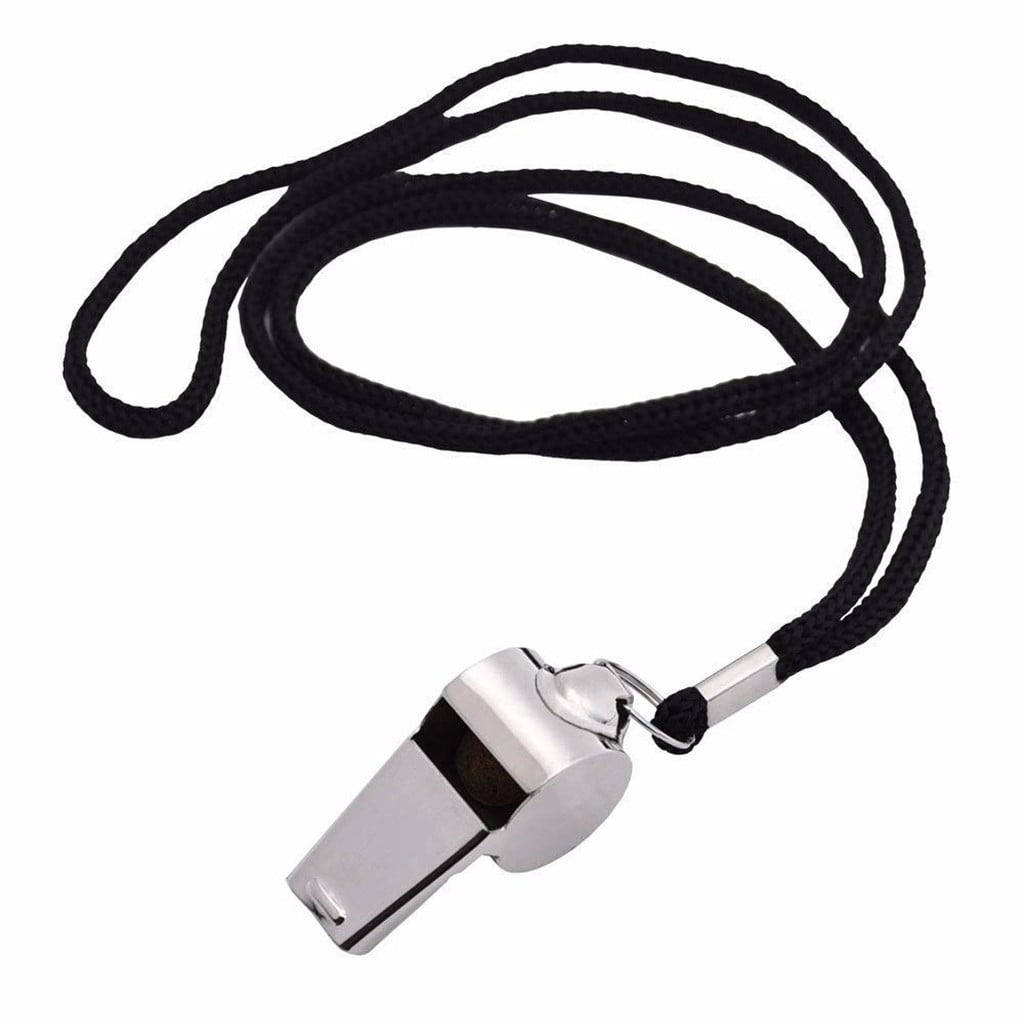 Stainless Steel Metal Referee Whistle with Lanyard,Crisp Sound for Sports and escuela,Durable and Portable for Coaches and Referees,Includes 2 Whistles for Soccer and Basketball