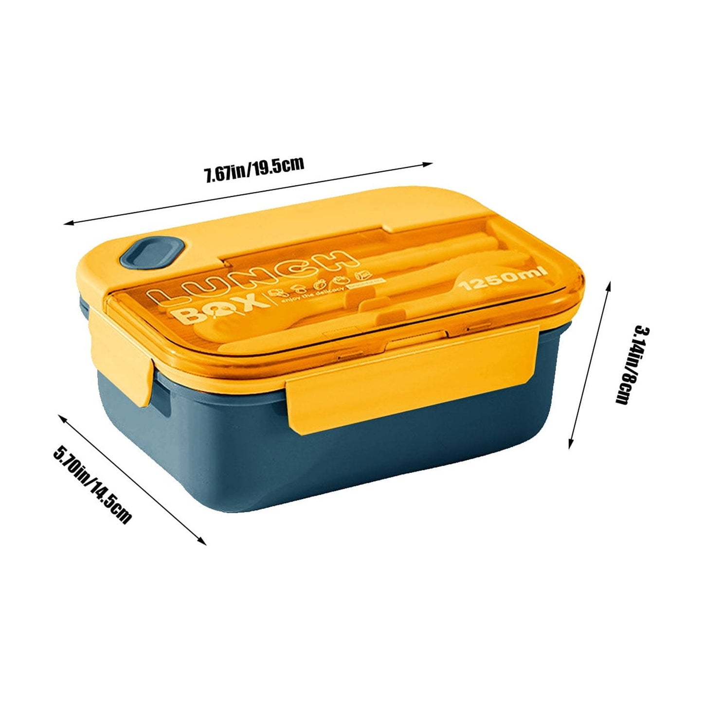 Lunch Box Containers With Dividers, 3 Compartments In One Large Lunch Box, Leakproof Lunch Box, Plastic Microwave Lunch Box Sealed Adult, Suitable For Dining Out Work Navy