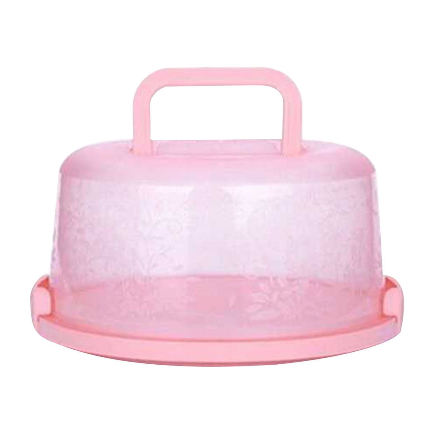 Clearance! Round Cake Carrier Cake Container With Lid And Handles, Large Cupcake Carrier Cake Keeper Sturdy Cupcake Box Cupcake Holder With Two Secure Side Closures Dishwasher Safe, Fresh Storage Pink