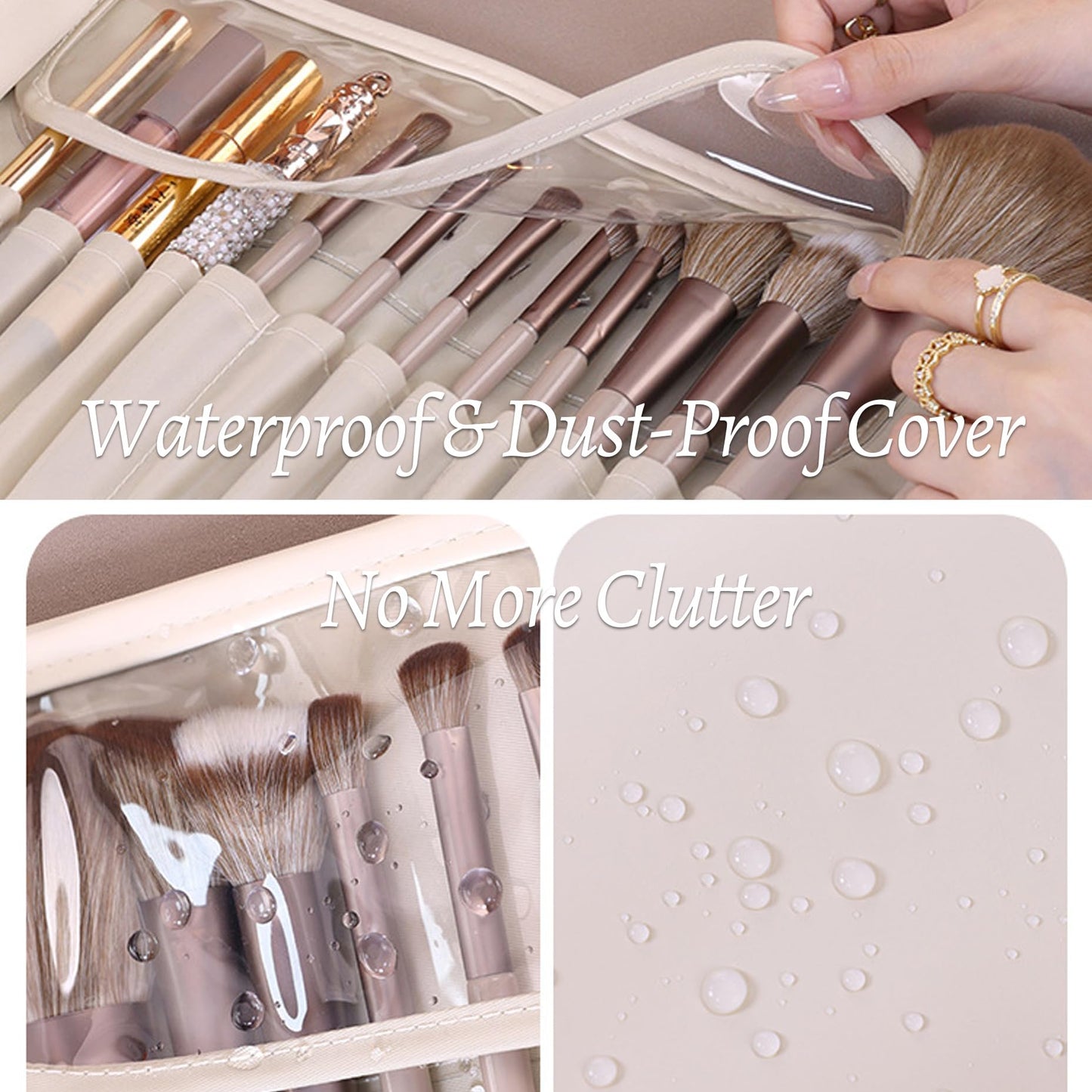 1pcs Toiletry Bag - Makeup Bag - Portable Foldable Makeup Bag, Multi-Compartment Cosmetic Box, Waterproof Travel & Daily Storage Bag Made of PU Leather