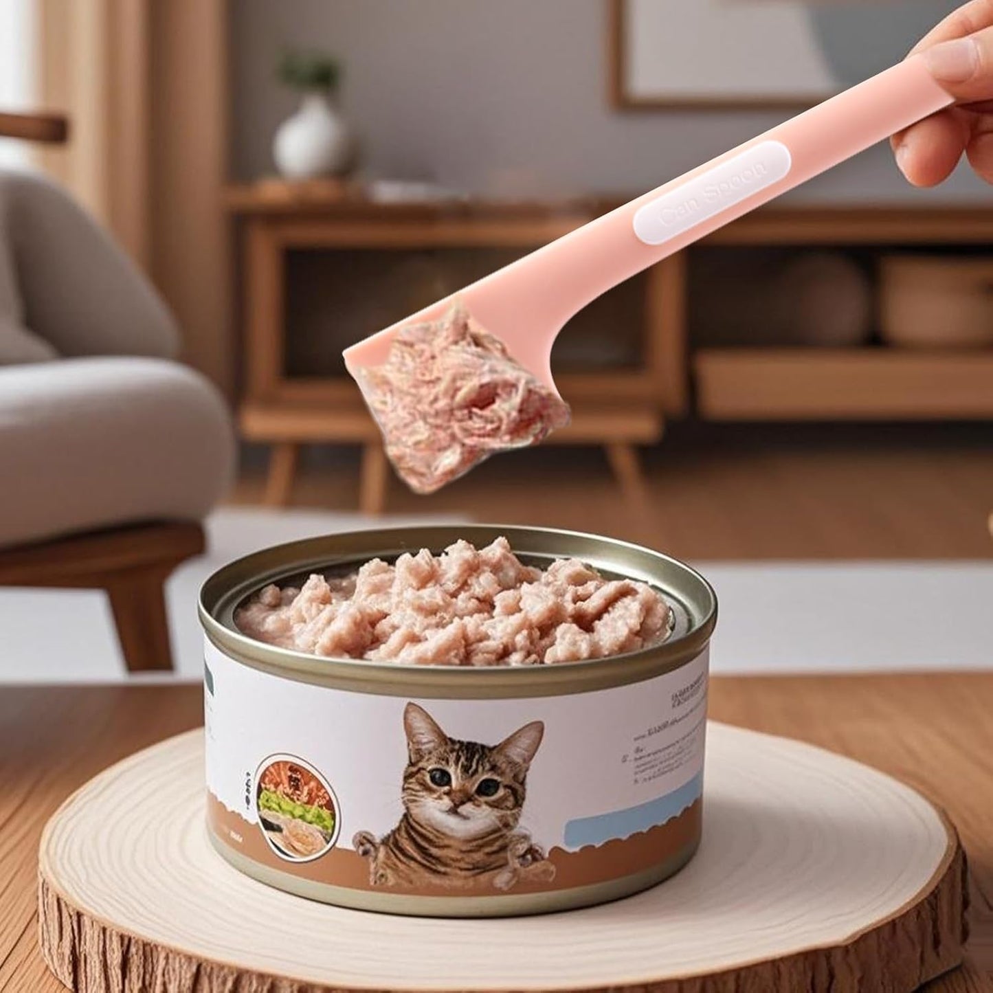 Pot licker - Spatula - Cat food spoon - Dog food spoon - Can opener - Feeding spoon - Silicone spatula - Pet supplies - Pet accessories - Kitchen utensils - Cans - Food scoop - Wet food - Multicolor - Pack of 3