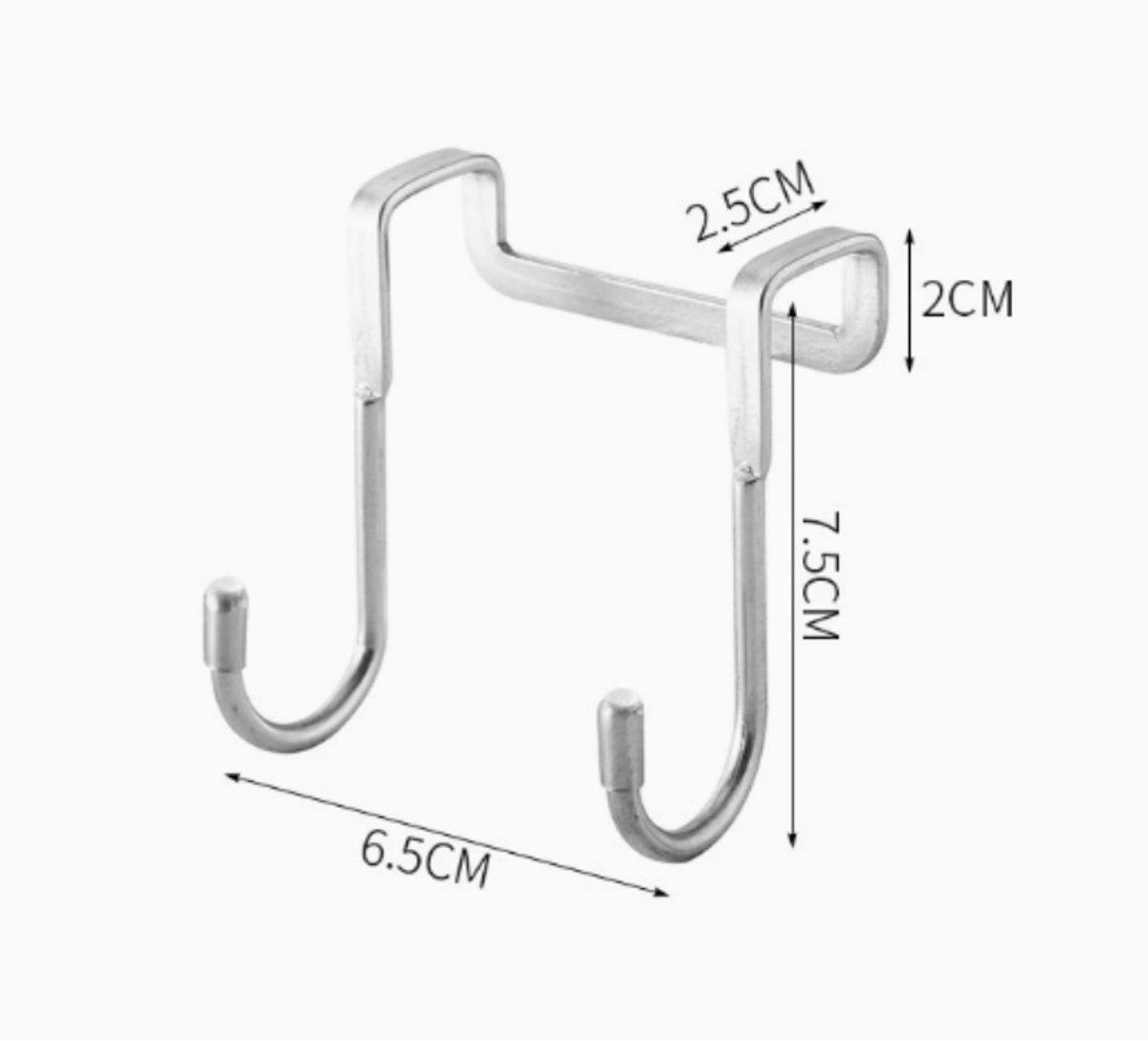 4 pieces - Hooks - Cabinet door hooks - S-shaped hooks - Storage hooks - Storage accessories - Suitable for kitchens, bathrooms, cabinets, nightstands - Silver - 6.5*2.5*7.5 cm