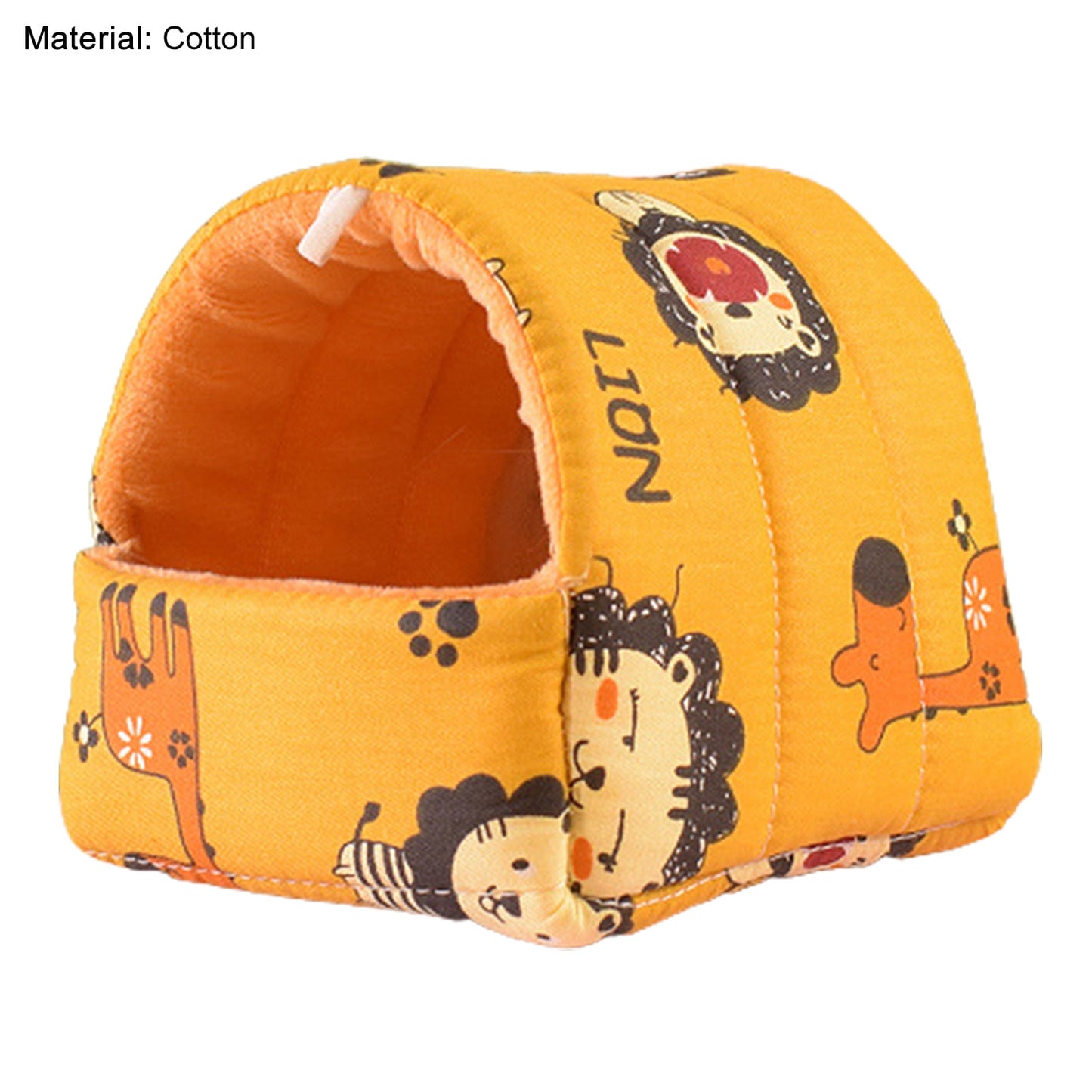 Yirtree Cartoon Pattern Guinea Pig Cave House Bed, Rabbit Squirrel Chinchilla Hamster Hedgehog Nest Hideout, Small Animals Cage Warm Supplies, Machine Washable L Green
