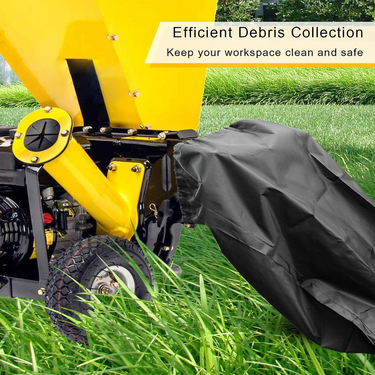 Tutuviw Wood Chipper Collection Bag,24 x 48" Big Capacity Leaf Shredder Chip Machine Bag,Reusable Lawn Wood Chipper Leaf Shredder Bag,Universal Leaf Collection Bag for Wood Slicer Splitter