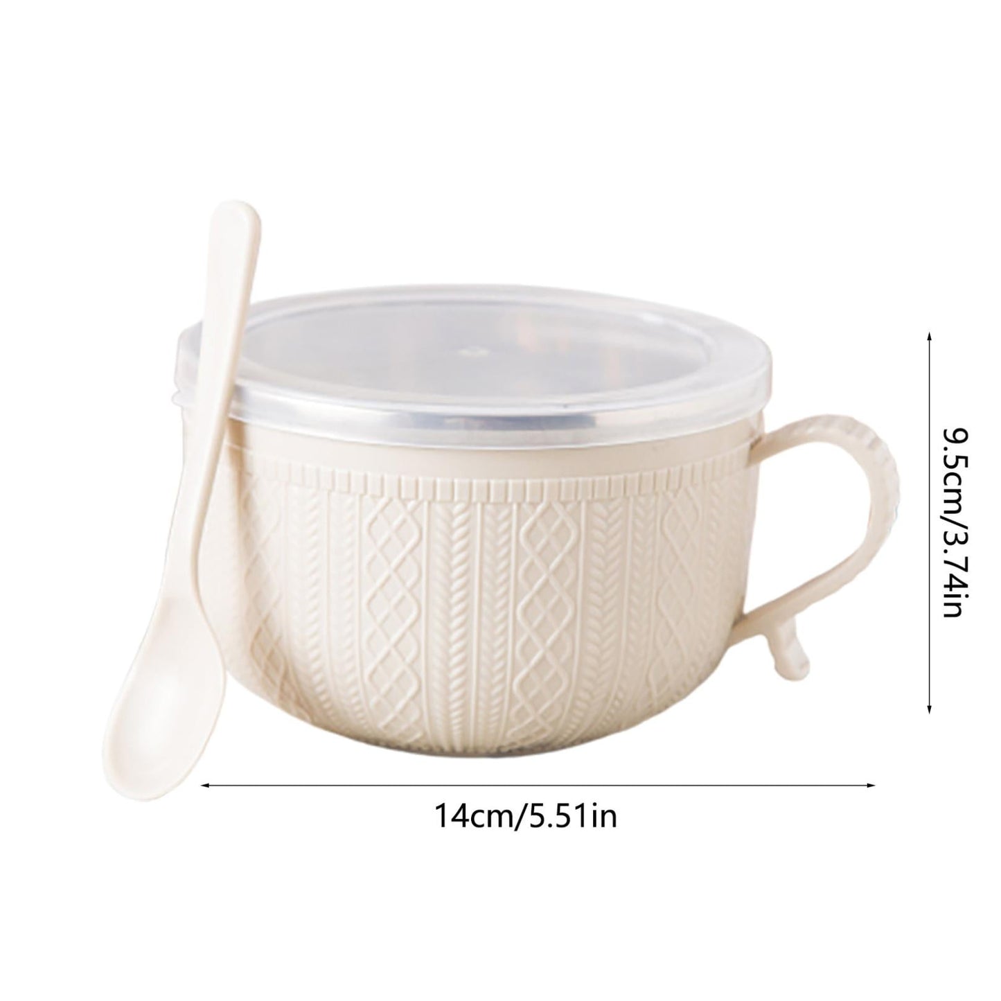 Soup Bowl with Handles,Soup Mug with Handles, Wide Large Cereal Bowl for Oatmeal, Gumbo, Salad, Ceramic Soup Cup, Microwave & Oven Safe 5.5x3.7inch A Clearance! Beige/2PCS