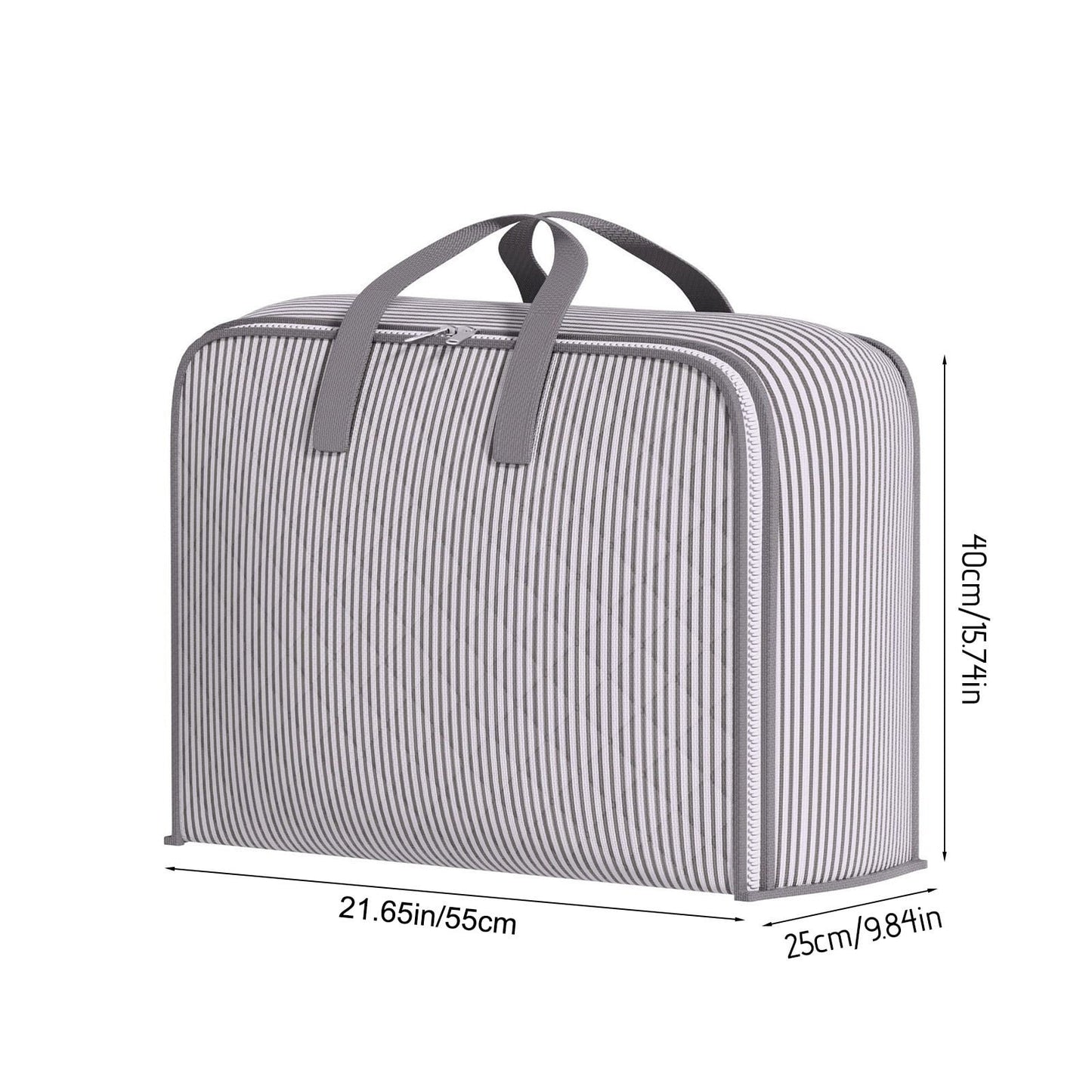 Heavy Duty Storage with Reinforced Handles, Extra Large Storage Bags, Clothes Tote Bag, Thickened Double Zipper, Space Saving Travel, Collapsible and Space-Saving, Full Opening Design (Medium Size) Gray