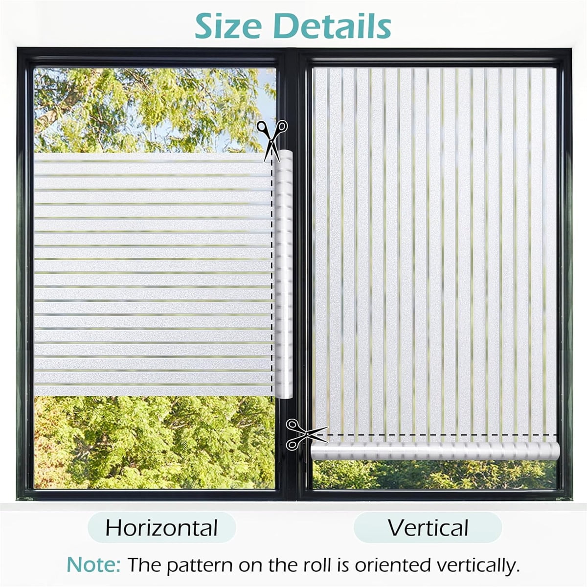 Tutuviw Privacy Window Film Frosted Glass Window Film 17.5 x 78.7 in No Glue Window Static Cling Glass Door Film Anti-UV Glass Films Strips Frosted Sliding Window Covering Stickers for Home Office