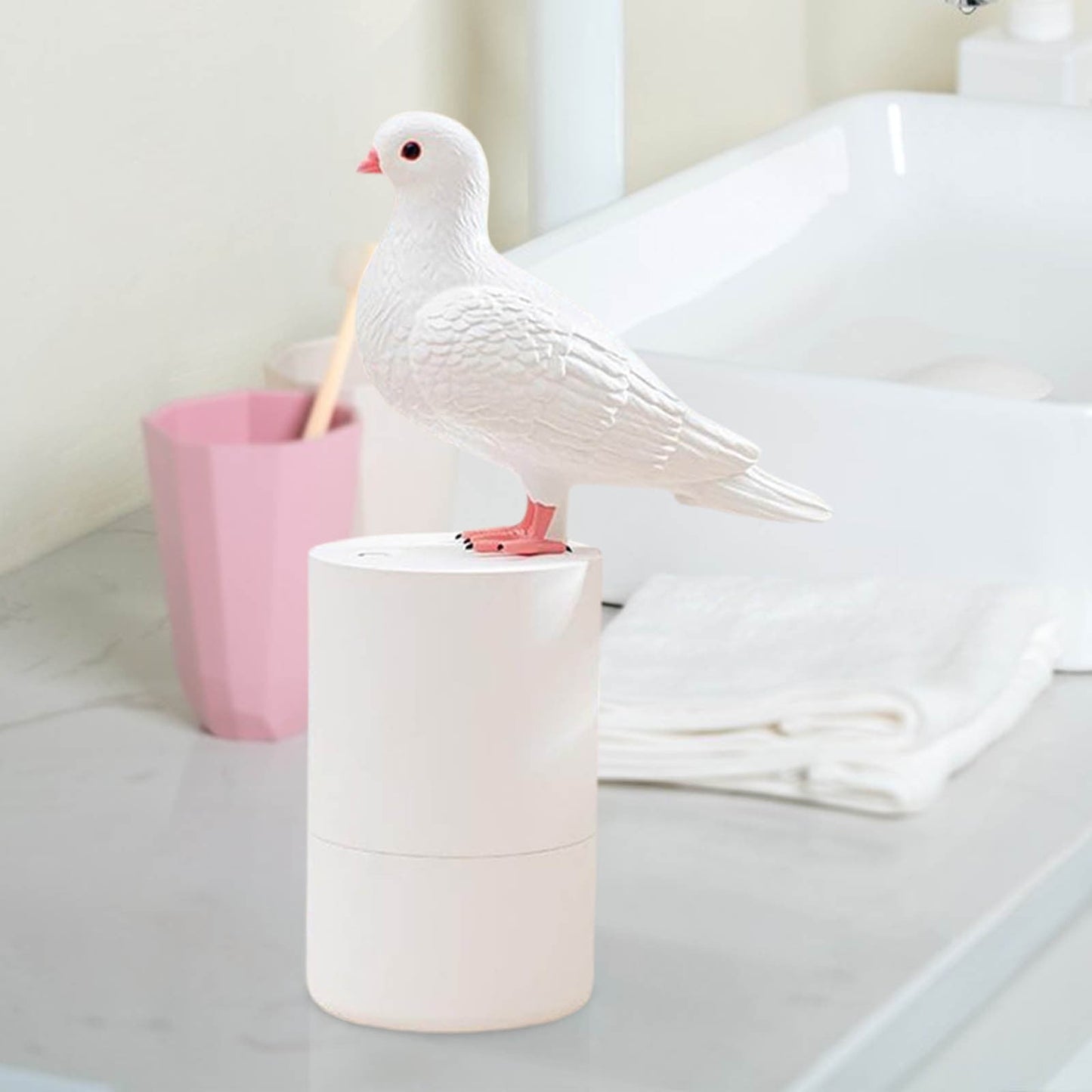 Pigeon Automatic Induction Foam Hand Washer, Foam Soap Dispenser, Soap Dispenser, Touchless Soap Dispenser, Automatic Soap Dispenser, for Kitchen Bathroom White