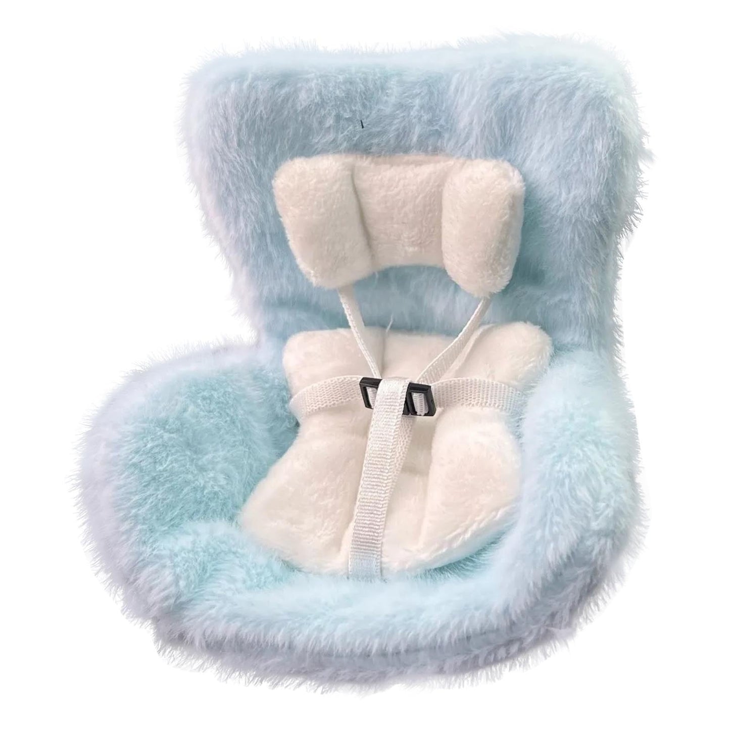 Doll Car Seat for Dolls with Air Vent Clip and Desktop Stand, Car Seat for Dolls Soft Furry Cushion, Cute and Functional Car Ornament, for Doll Fans, Collectors Blue