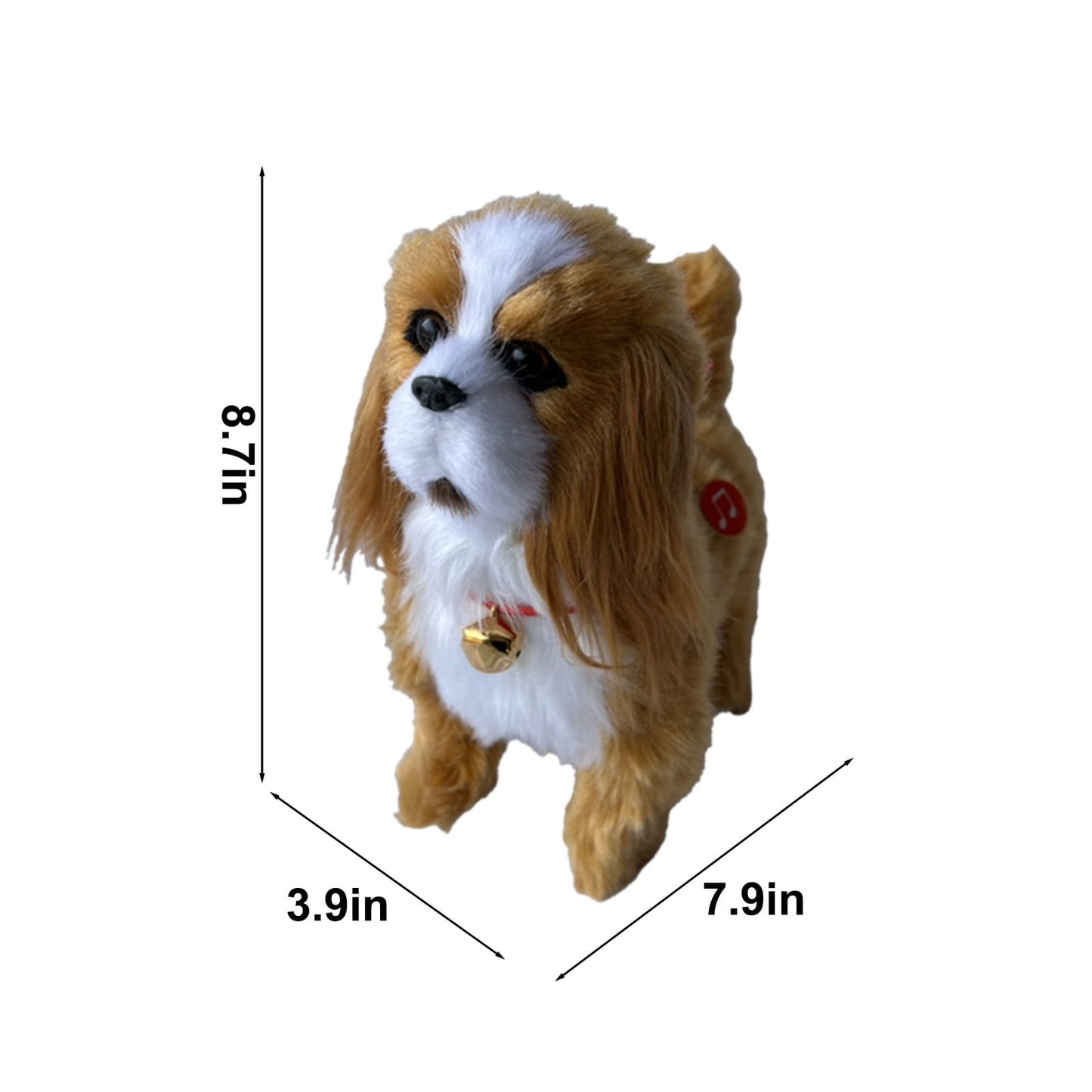 Simulation Dog Toy, Lifelike Stuffed Interactive Pet Toy, Stuffed Animals Electronic Puppy with Sound & Movable Limbs, for Birthday Party Holiday Gift Home Decor Brown