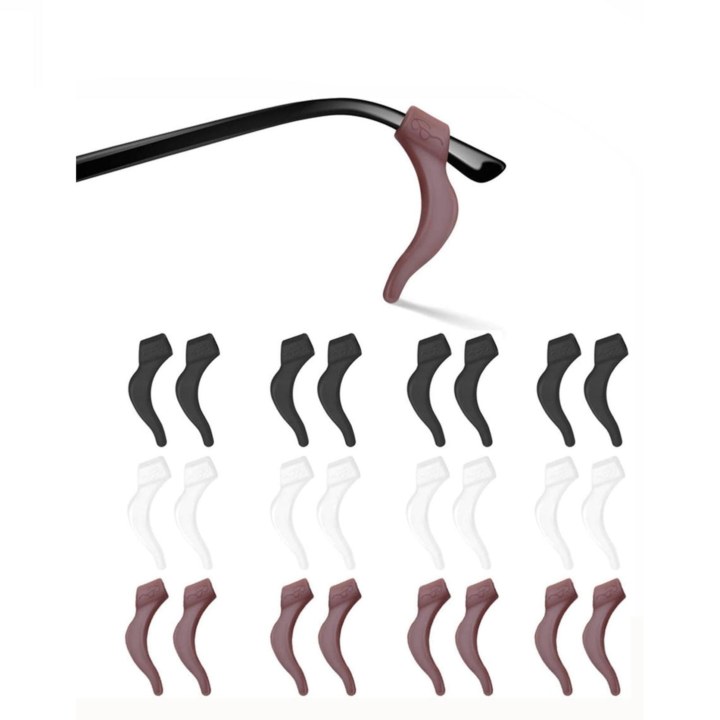 24Pcs Silicone Slip Ear Hook,Eyeglass Retainer,Anti Slip Ear Grips Hook,Comfortable and Durable Glasses Accessories for Sports,Reading,Outdoor Activities,and Daily Use,A B