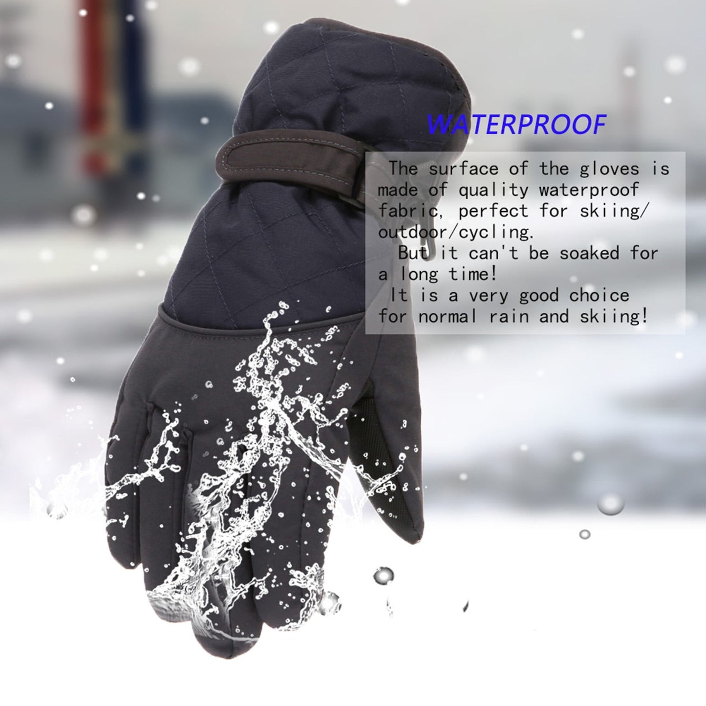 GXWEA 2T Gloves Kids Waterproof Gloves Kids Gloves Winter Gloves Thick Gloves Stretchy Warm Gloves Boys Girls 6-11 Year 10-16 Year AHA2 kids snow gloves Black