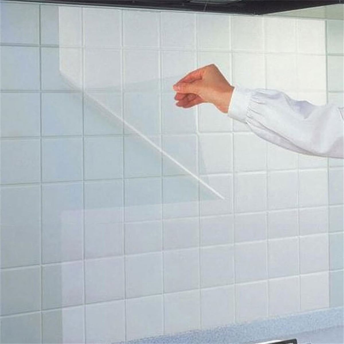 Wall Protective Film,Self-Adhesive Contact Paper,Removable Walls Covering,Heat-Resistant Clear Shelf Liner Backsplash for Home