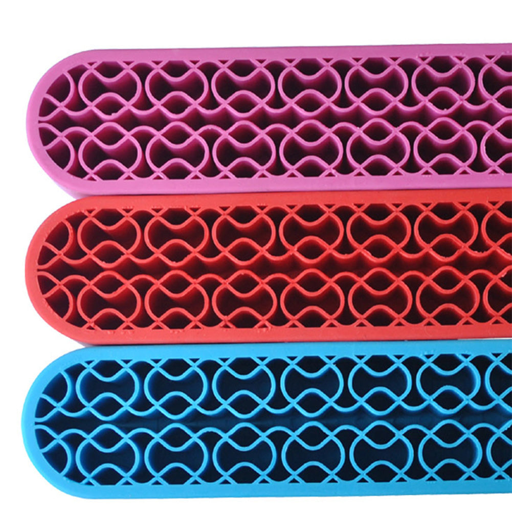Bueautybox Makeup Beauty Brush Holder Organizer, Lipstick Holder Case Silicone Nail Polish Storage Rack Professional Cosmetic Display Box Red