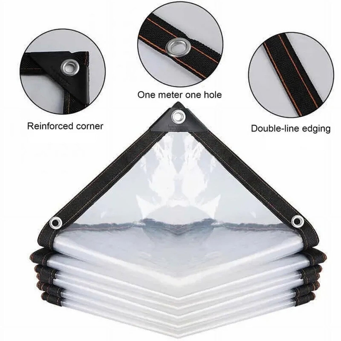 Clear Tarps Heavy Duty, Waterproof Tarpaulin Cover Greenhouse Garden Plant Patio 5 x 6.5FT 6.5*13ft