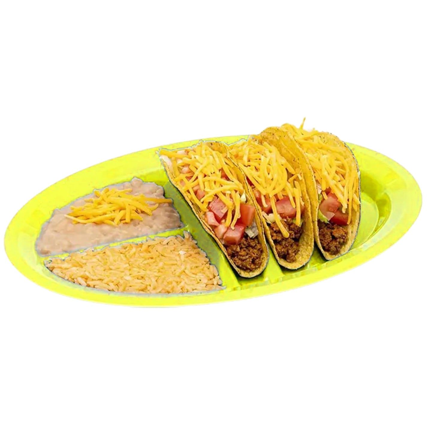 Ludlz Tacos Holder Plate Durable Easy to Clean Mexican Pancakes Corn Hot Dogs Cakes Toasts Food Tray for Home Yellow