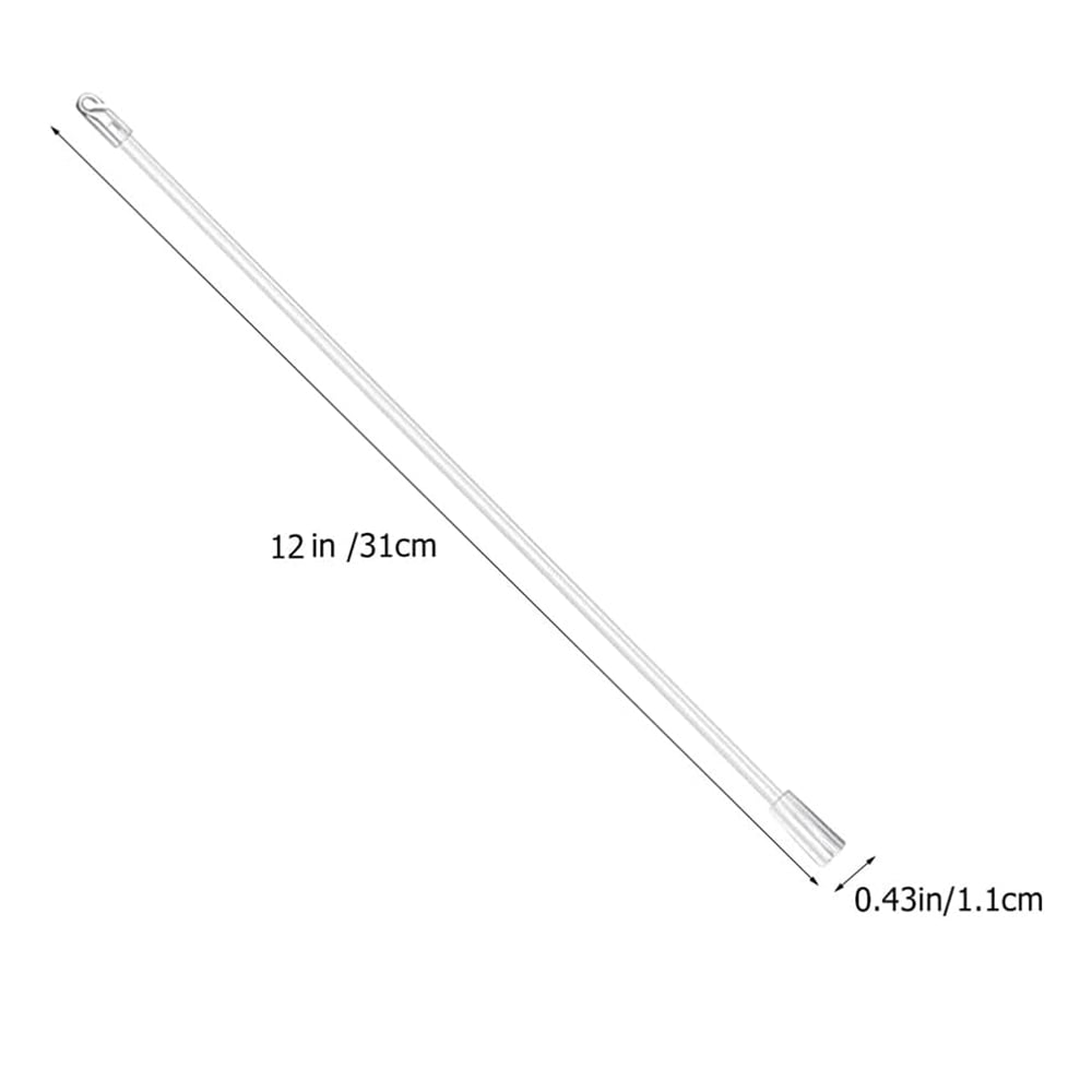 Tutuviw Blind Wand Vertical Blinds Replacement Parts,2PCS White Fiberglass Blinds Stick Replacement with Hook and Handle Curtain Stick Blind Tilt Wand for Window Opener Accessory (12 Inch)