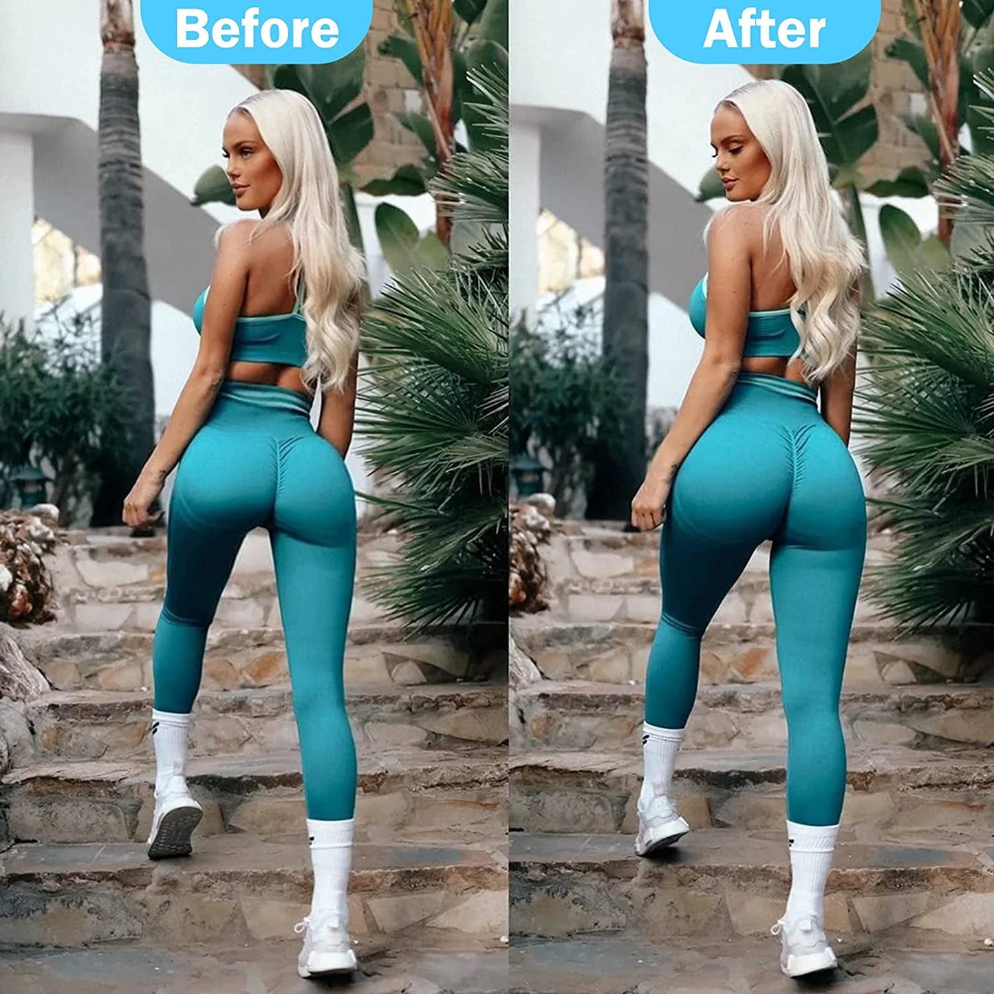 Blood Flow Restriction Bands for Women Glutes & Hip Building, Occlusion Training Bands, Best Fabric Resistance Bands for Exercising Your Butt, Squat, Thigh, Fitness Blue