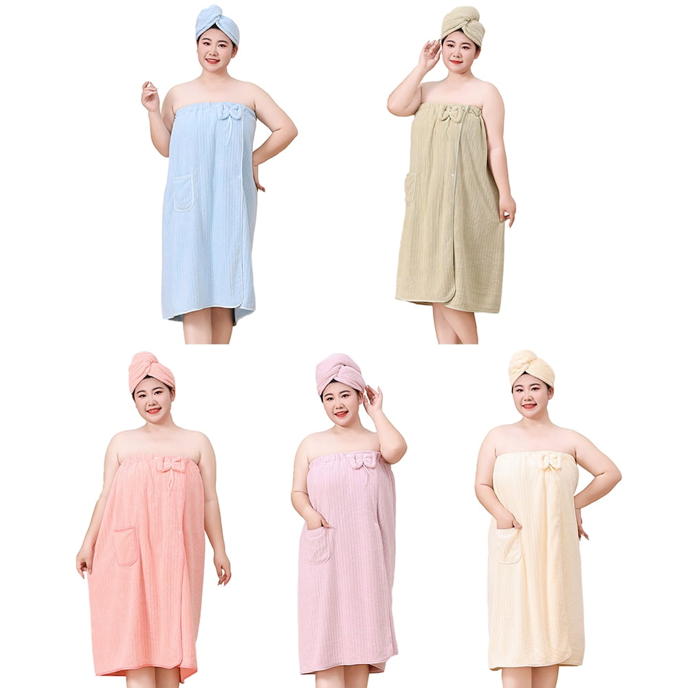 Bath Towel Wrap Women Plus Size - Adjustable Soft Microfiber Shower After Body Wraps with Hair Drying Towel Absorbent & Quick Drying for Gym Shower, Beach, Spa, Sauna Green