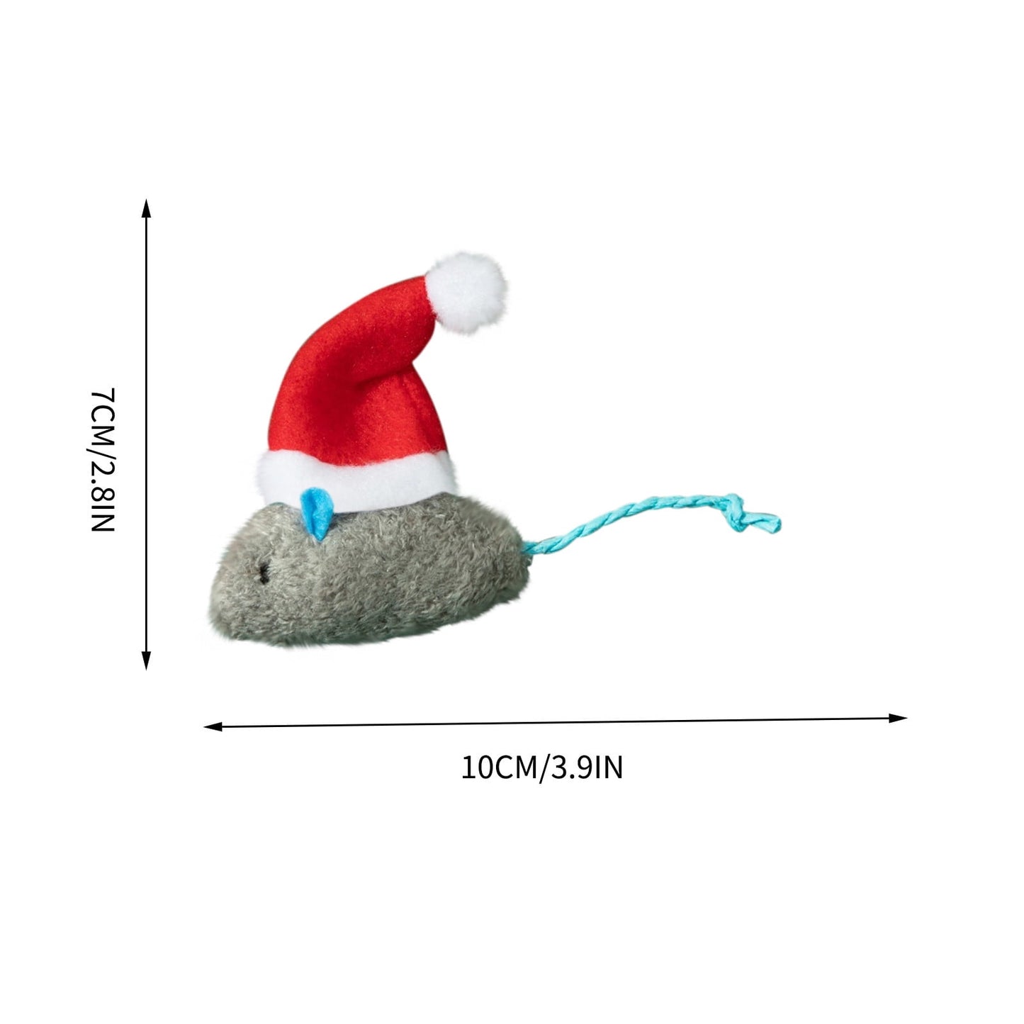 Darzheoy Catnip Toys Interactive Toy Christmas Hat Costume Plush Mouse Shaped Cat Toys for Cat Kitten Indoor B