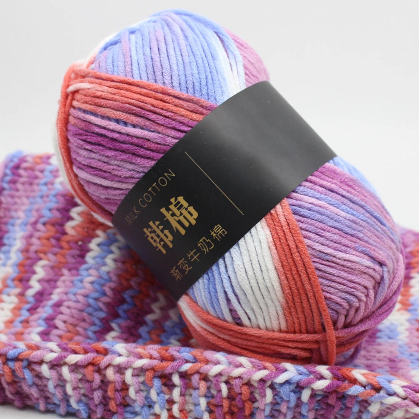 AYktou Cotton Yarn - Multicolor Rainbows Yarn,50 gram Skeins,26 Colors Available,7 Strands Of Combed Milk Cotton Crocheting Yarn for Knitting,Crochet,Weaving,Arts & Crafts - Fiesta #J - Gray