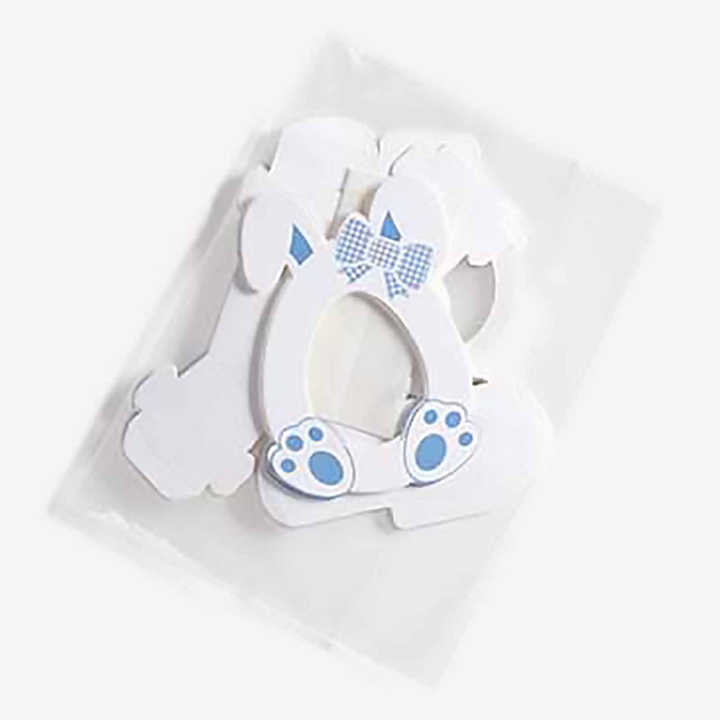 Darzheoy 10 Pcs Easter Treat Boxes with Clear Window Cardboard Box Bunny Bags Rabbit Box Spring Holiday Paper Container for Cookie Goodie Candy Favors Blue