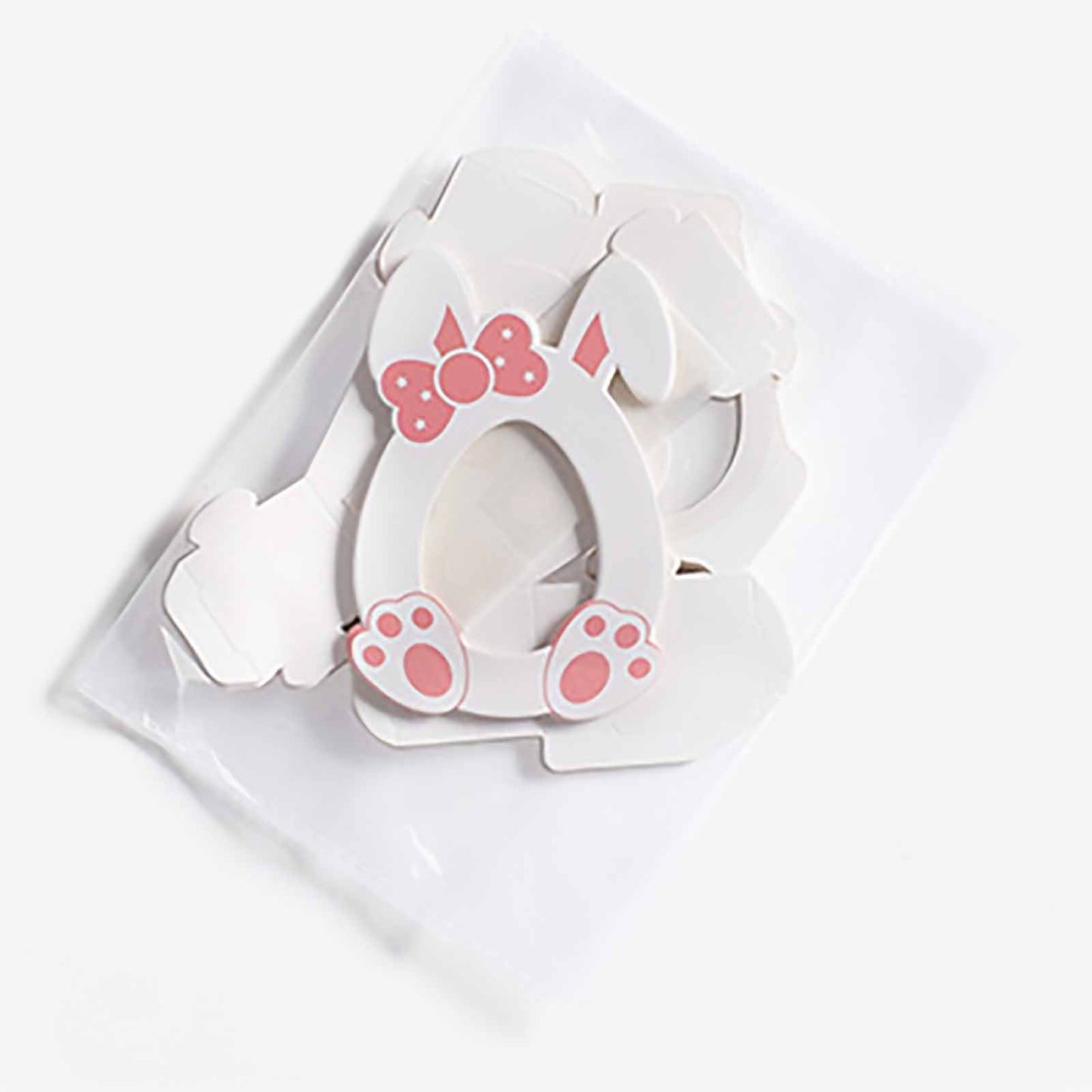 Darzheoy 10 Pcs Easter Treat Boxes with Clear Window Cardboard Box Bunny Bags Rabbit Box Spring Holiday Paper Container for Cookie Goodie Candy Favors Pink