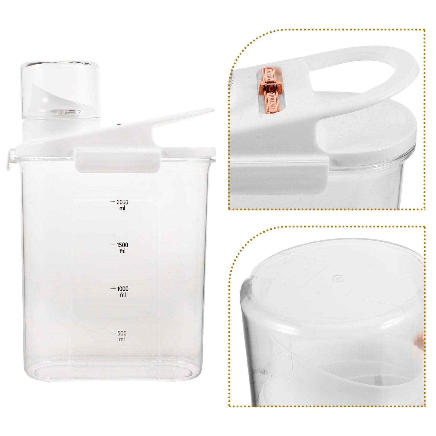 Worgeous Laundry Powder Detergent Container Transparent Laundry Detergent Dispenser Jar