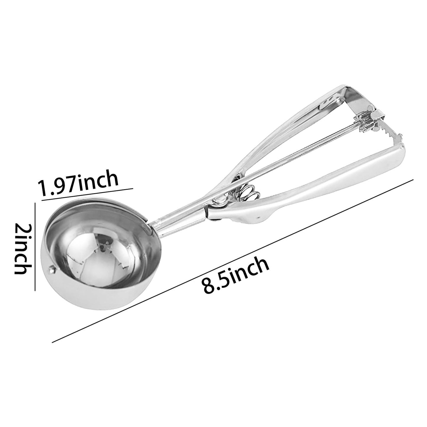 Kdkad Ice Cream Scoop, Cookie Scoops for Baking,Polished Stainless Steel Ice Cream Scoop, Different Sizes Ice Cream Spoon, Melon Balls, Biscuit Dough Baking Supplies S silvery