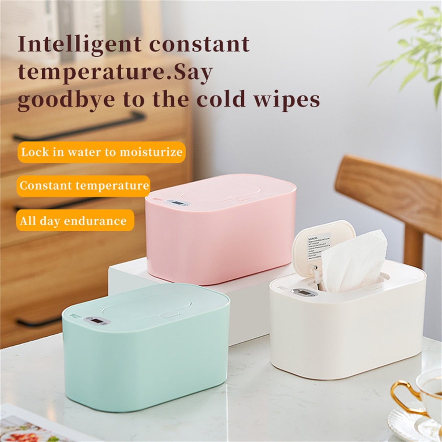 Darzheoy Baby Wipe Warmer Baby Wipe Heater Large Capacity Smart Wipe Warmer, Adjustable Temperature F