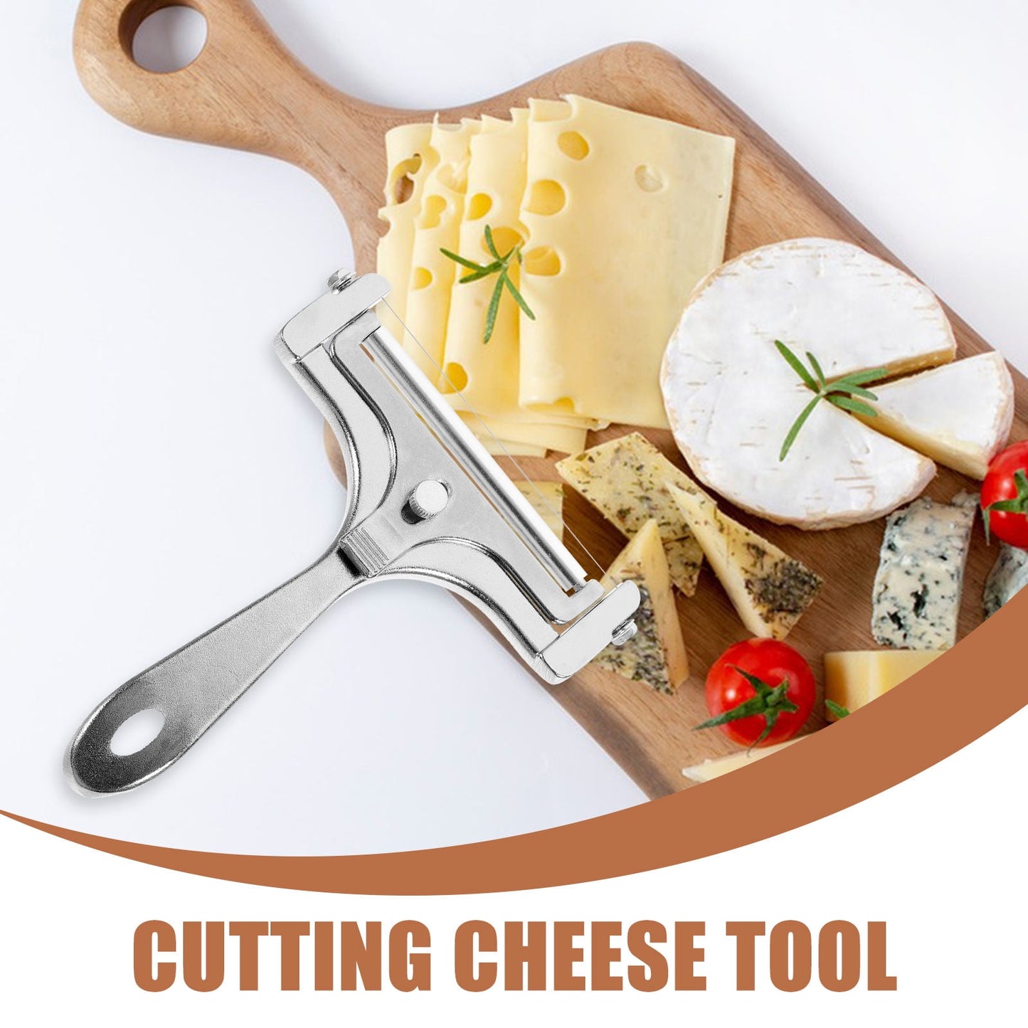 WHAMVOX Adjustable Stainless Steel Cheese Slicer Handheld Cutter Shaver for Easy Cheese Slicing and Serving