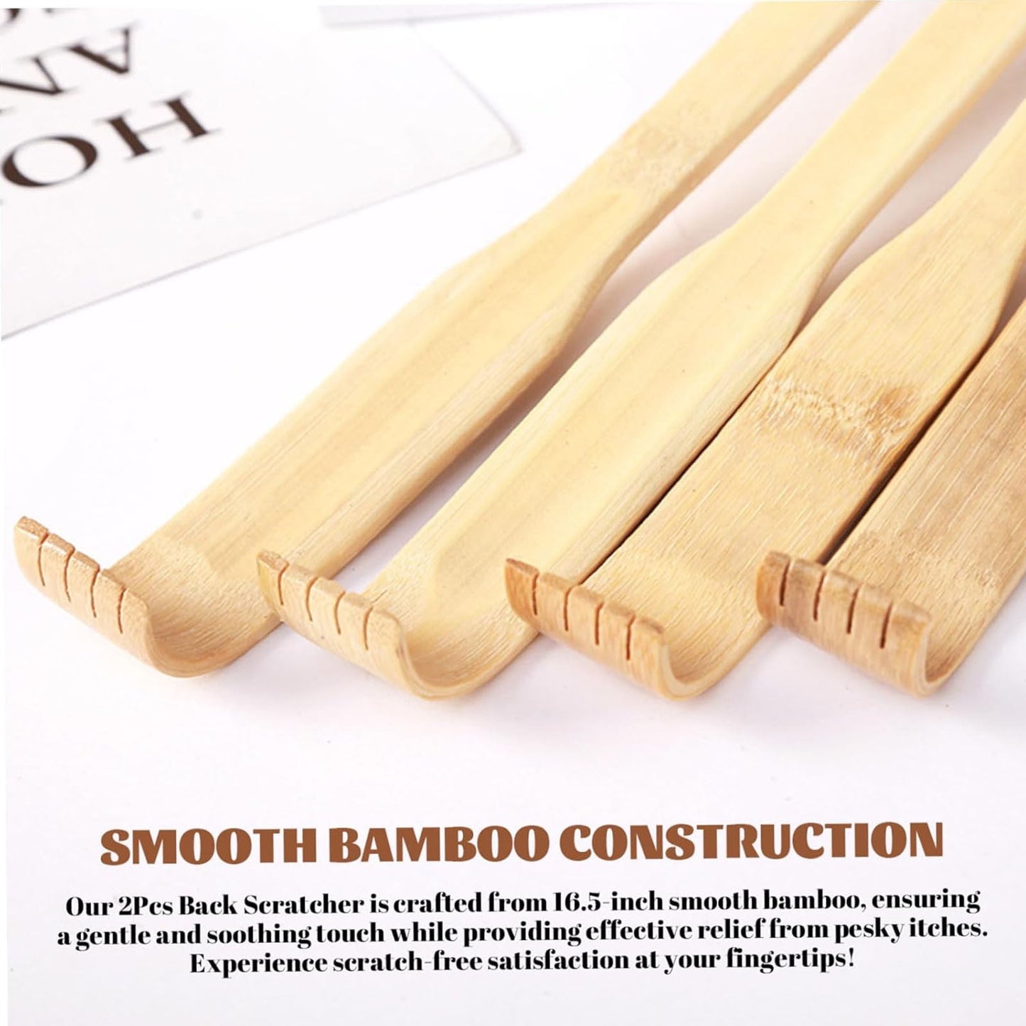 Darzheoy Bamboo Back Scratcher for Adults, Back Scratcher Massage Tool, Back Scratcher Rake Itching Relief Body Relaxation Massager Multicolor