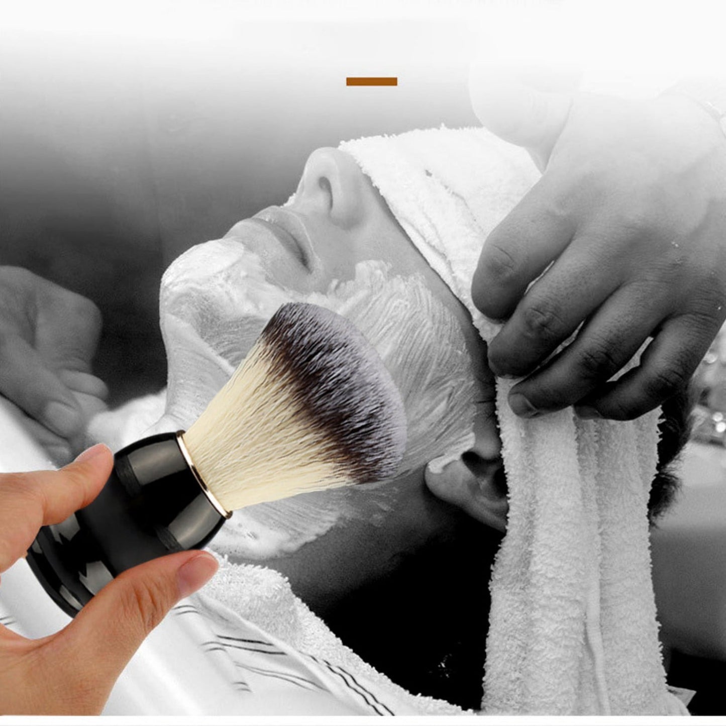 Darzheoy Shaving Brush for Men with Black Wood Handle, Perfect Gifts for Men, Fathers Day Christmas Halloween Gifts Multicolor