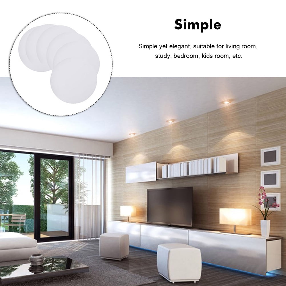 6-Pack White Plastic Ceiling Light Covers Anti-Dazzle Simple Elegant Design for Home and Office