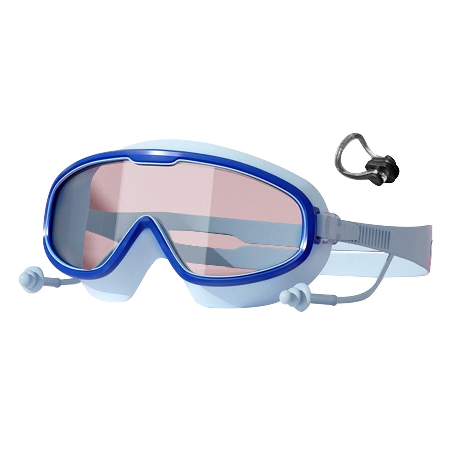 Chmadoxn \u200bKids Swim Goggles Set with Nose Clip & Ear Plugs - Anti-Fog UV Protection Swimming Glasses for Children, Adjustable Comfort Fit (Ages 3-12)\u200b\u200b Sky Blue