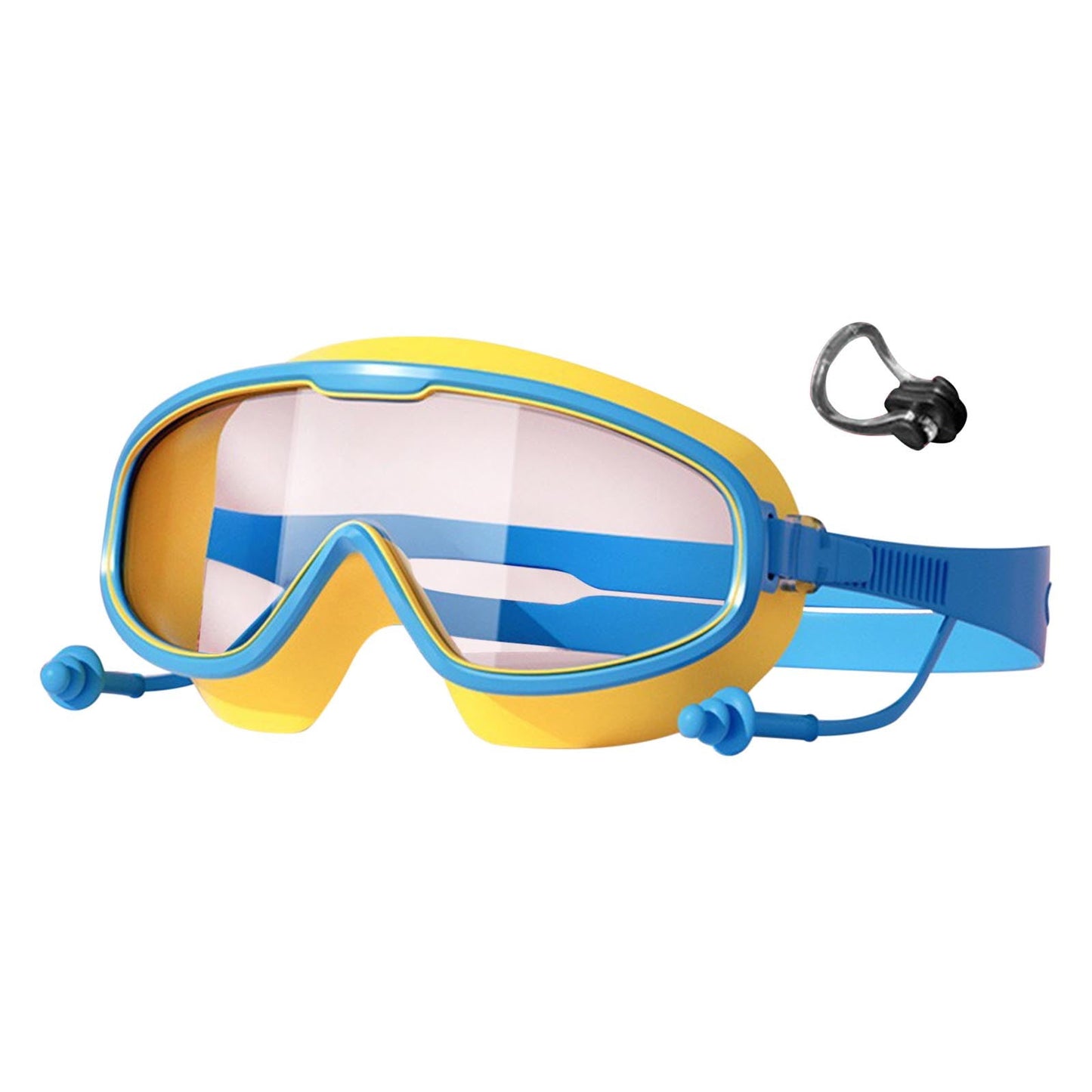 Chmadoxn \u200bKids Swim Goggles Set with Nose Clip & Ear Plugs - Anti-Fog UV Protection Swimming Glasses for Children, Adjustable Comfort Fit (Ages 3-12)\u200b\u200b Yellow