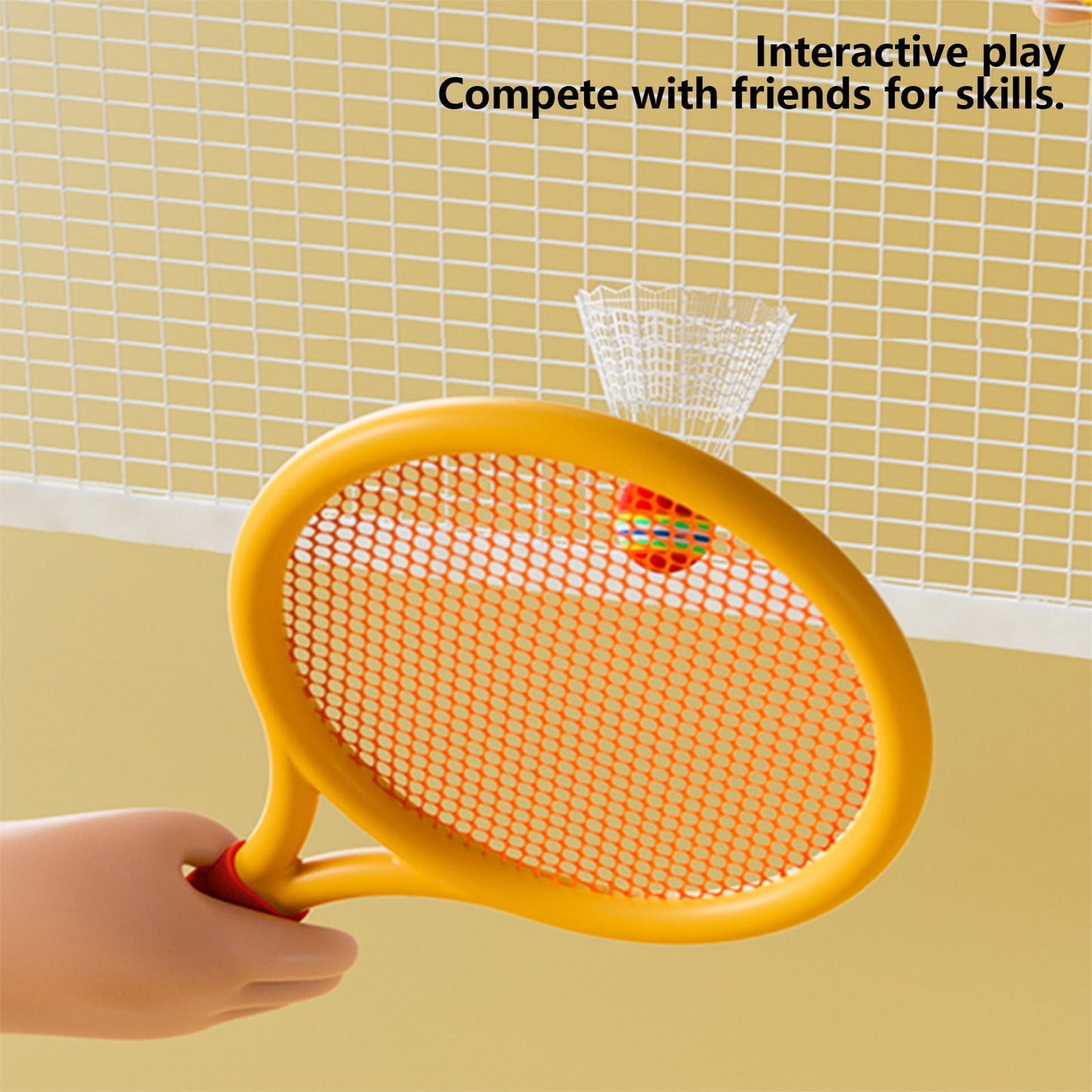 Chmadoxn Kids Badminton & Tennis Set - Racket Family Sports Gift with Balls, Lightweight Beginner Gear for Ages 6-12, Indoor/Outdoor Play Red 1
